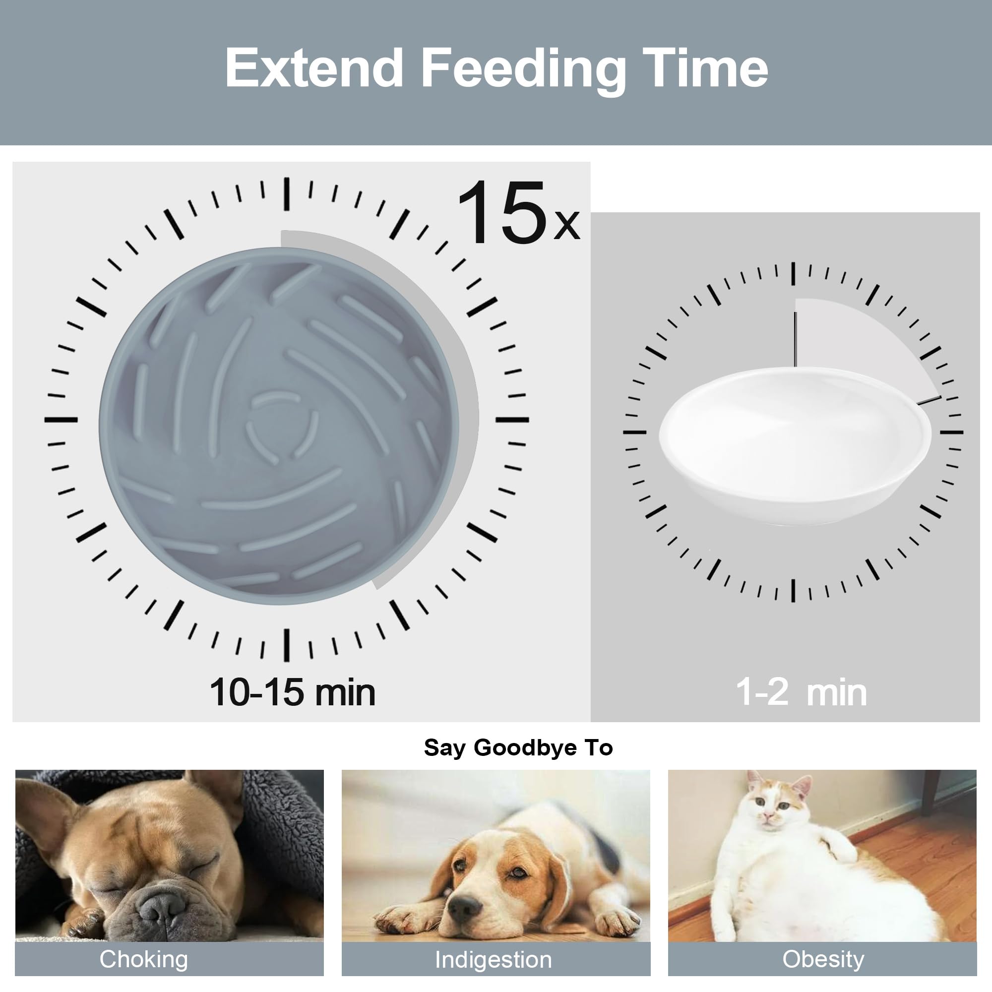 Bikabpet Silicone Slow Feeder Bowls for Dogs and Cats - Wet Food, Suction Cups, Interactive, Reduces Boredom, Anxiety, Anti-Chok