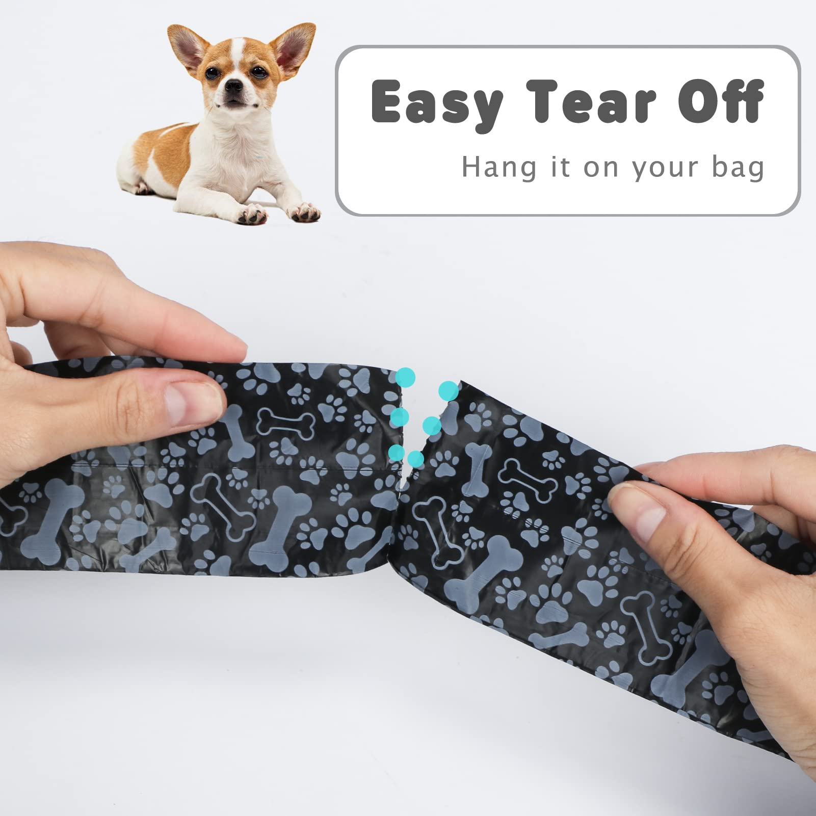 Naturetouch Pet Supply Dog Poop Bags, Goggie Bags For Poop, Extra Thick And Strong Pet Waste Bags For Poop, Opaque Leak Proof Bag, 240 Counts/16 Rolls, 12.6 X 8.3 Inch, Black Pattern