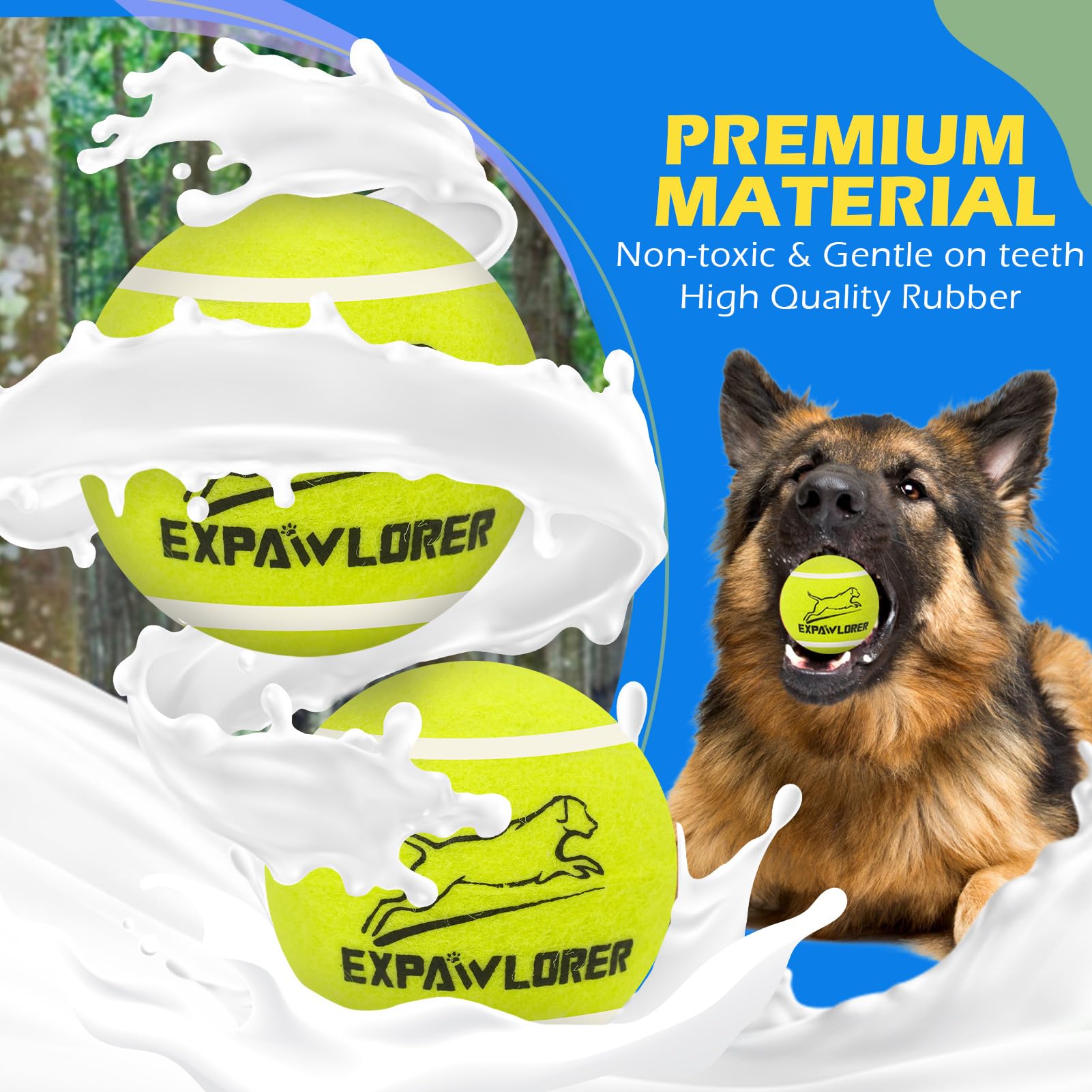 Expawlorer Tennis Toys For Dogs, 2.5 Inch Dog Toy Tennis Balls With Squeaker, 12 Pack Interactive Squeaky Dog Balls For Aggressi