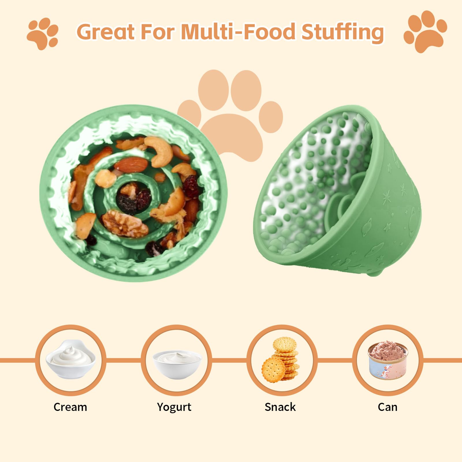 Dog Lick Bowl,Anxiety Relief Non-Slip Silicone Treat Bowl,Durable Anti-Choking Long-Lasting Enrichment Slow Feeder Licking Mat f