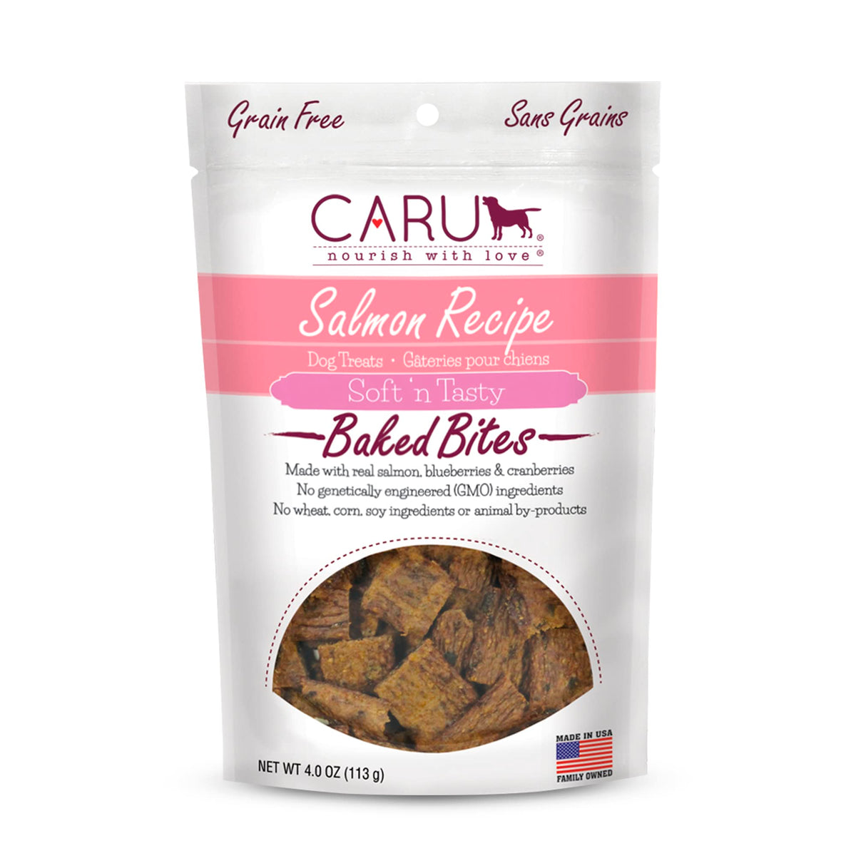 Caru - Soft 'N Tasty Baked Bites - Salmon Bites Dog Treats - Flavorful Training Treats - 4 Oz