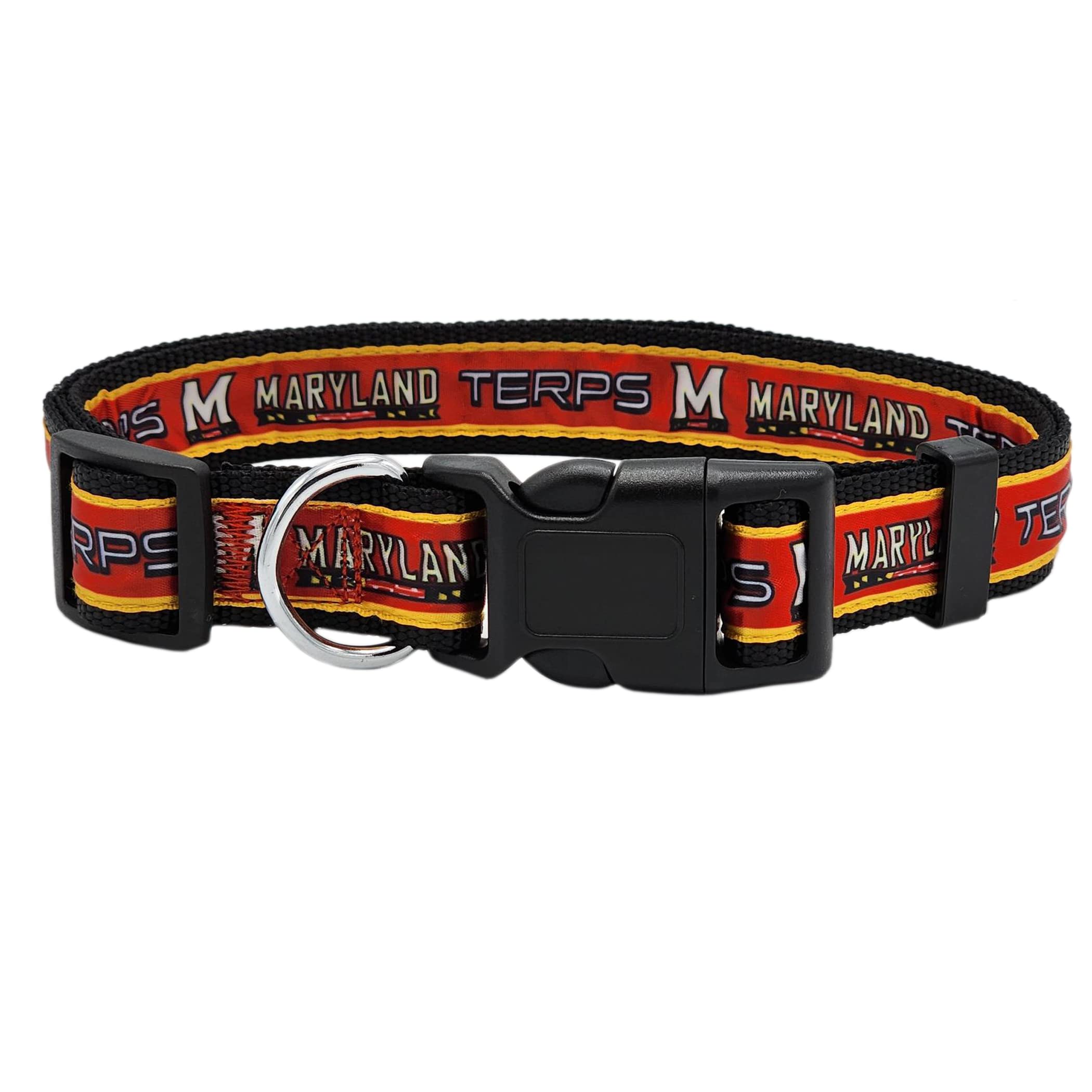 Pets First Collegiate Pet Collar Old Version Maryland Terrapins Dog Collar, Size Large. Best Sports Team Collar For Dogs & Cats. A Shiny & Colorful Dog & Cat Collar Licensed By The Ncaa