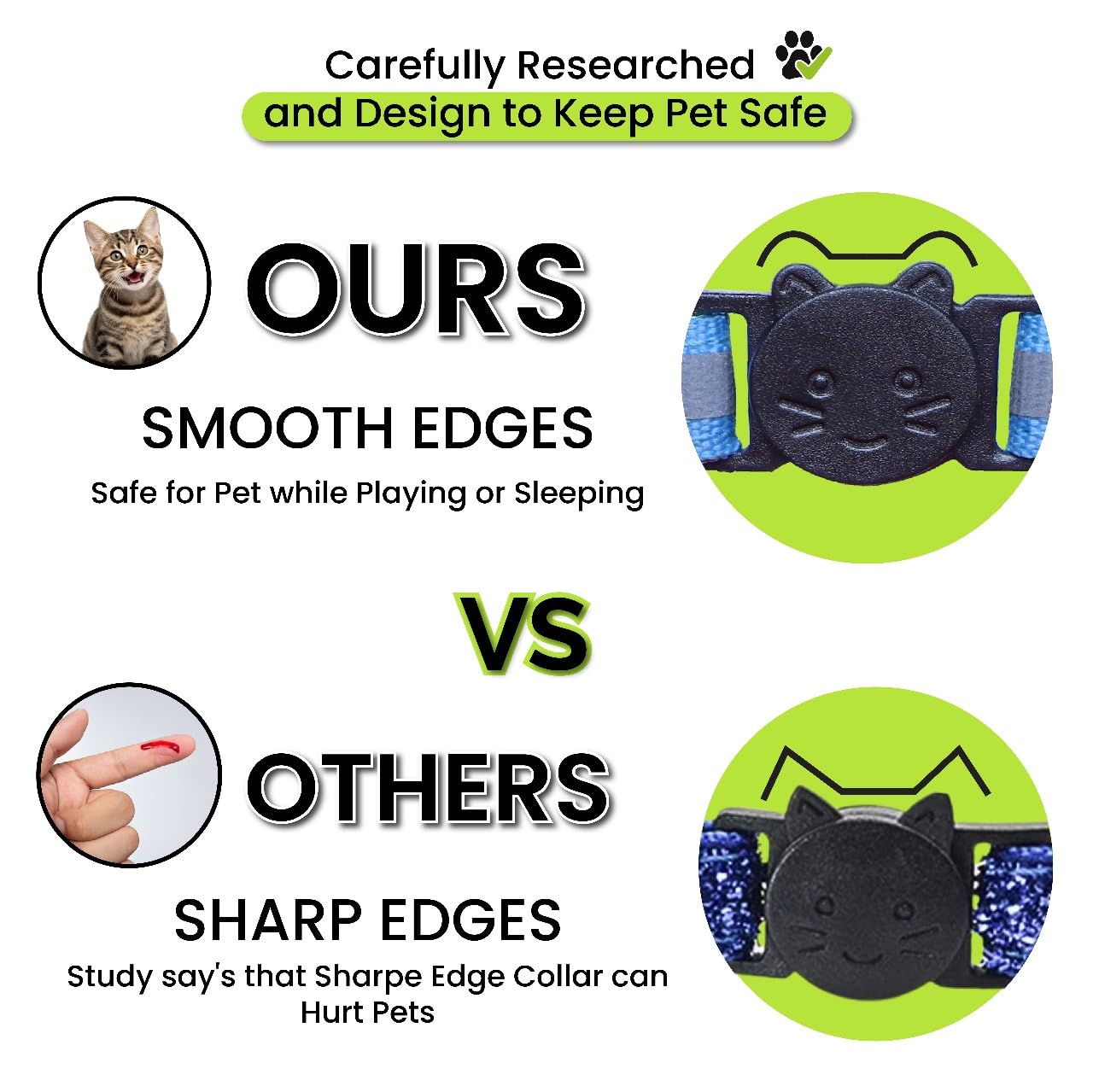 Zease 8 Breakaway Cat Collars Bulk With Bells And 2 Waterproof Airtag Holders, Reflective Cat Collar Airtag Holder, Safety Buckl