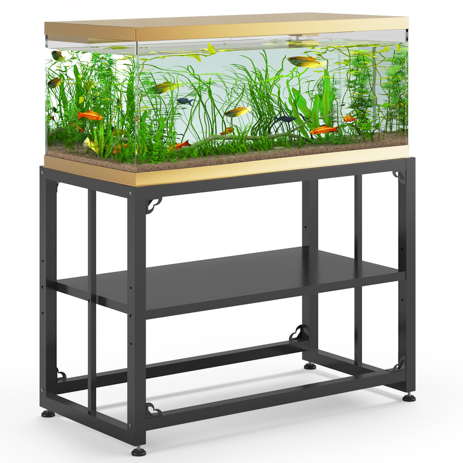 TOCRETOARE Fish Tank Stand 40 Gallon, Metal Aquarium Stand 36.5 L x 18.5 W*29.5   H, Double-Layer Storage Design, Suitable for H