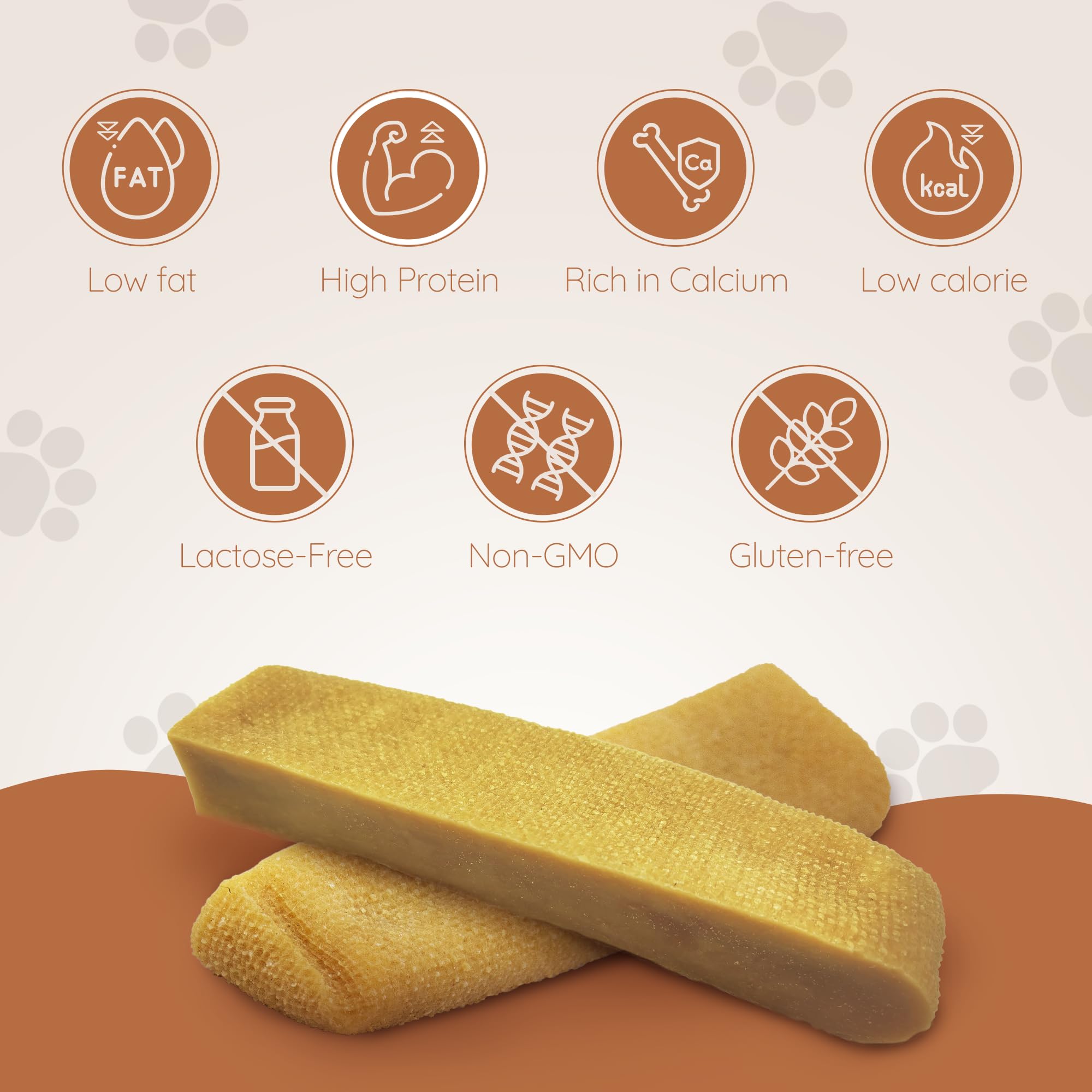 Wildfang Natural Yak Chews for Dogs, Hard Yak Cheese Dog Chews from Cow Milk - Cheese Yak Chews for Large Dogs & Small Dogs, Yak