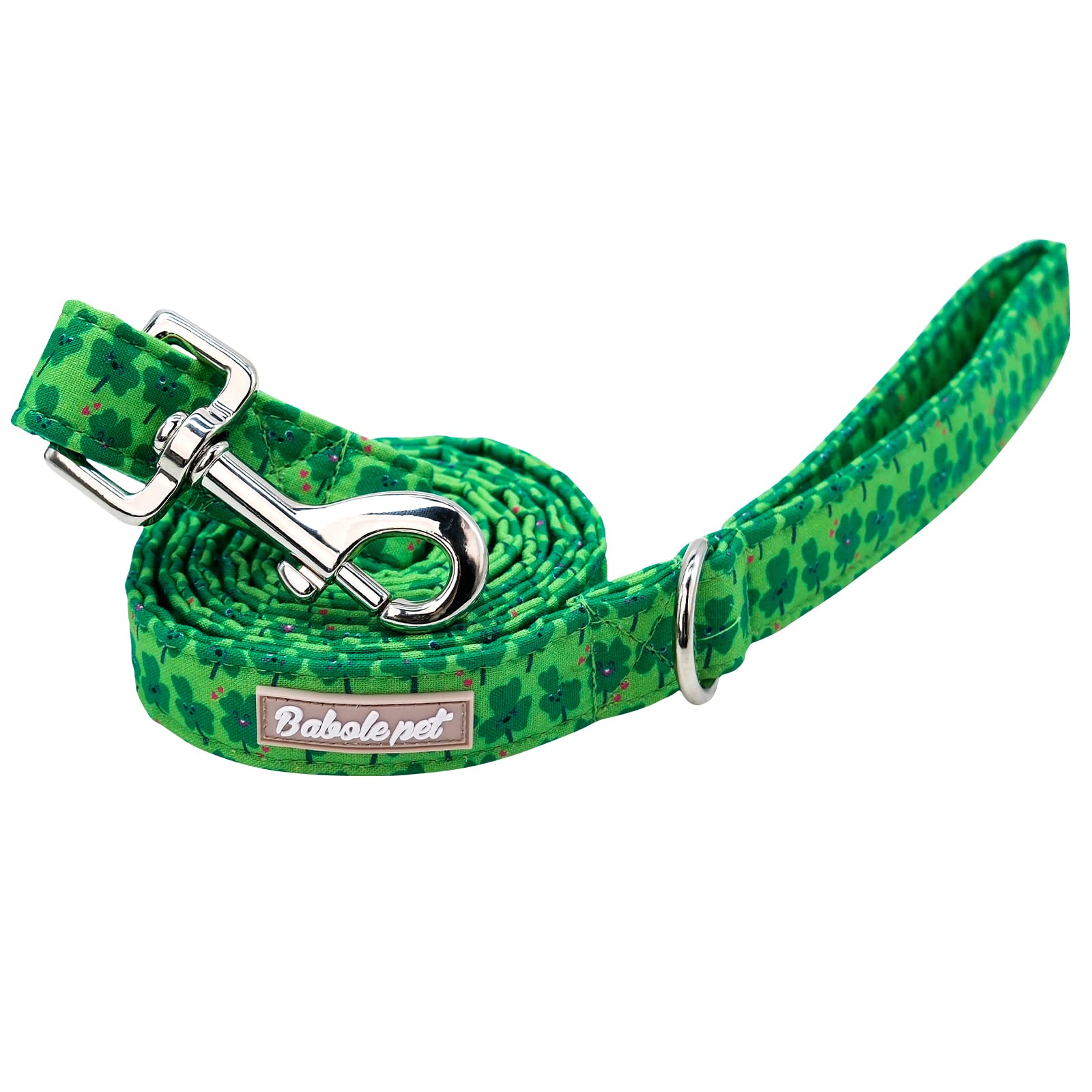 Babole Pet St.Patrick'S Day Dog Leash,Durable Handmade Dog Leashes With Soft Handle, Manual Dog Leashes Matching Cute Green Clov