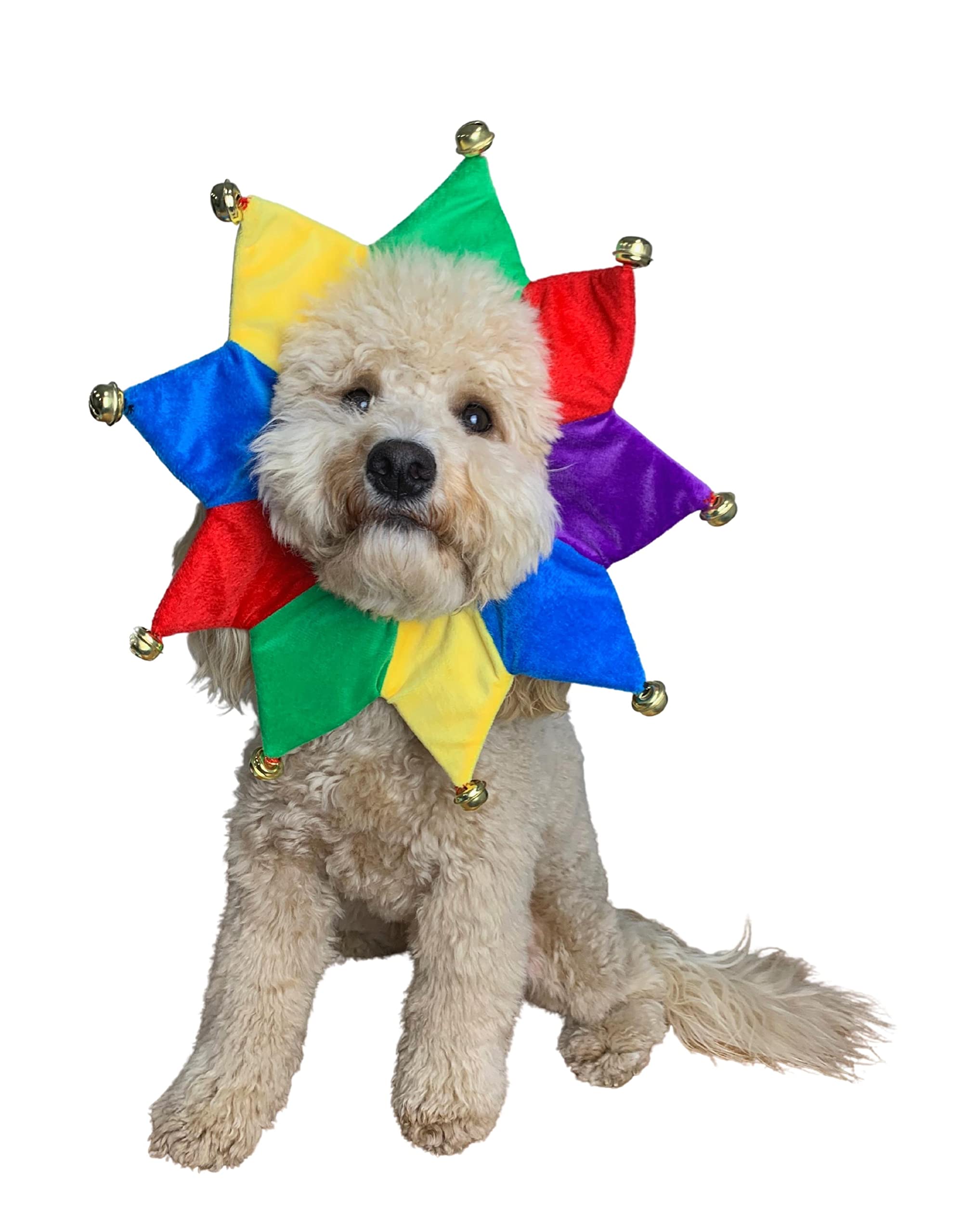 Comfycamper Jester Clown Dog Costume For Small Medium Large Dog Puppy Puppies Cat Kitten - Cute Costumes Outfits Clothes Accesso