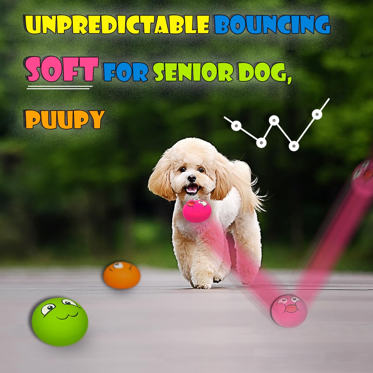 Pupattic Squeaky Dog Toys For Small Dogs, Flat Squeaky Dog Balls Small Dog Toy Ball, Latex Dog Squeaky Toys Ball 2.2''*2.2''*1.3