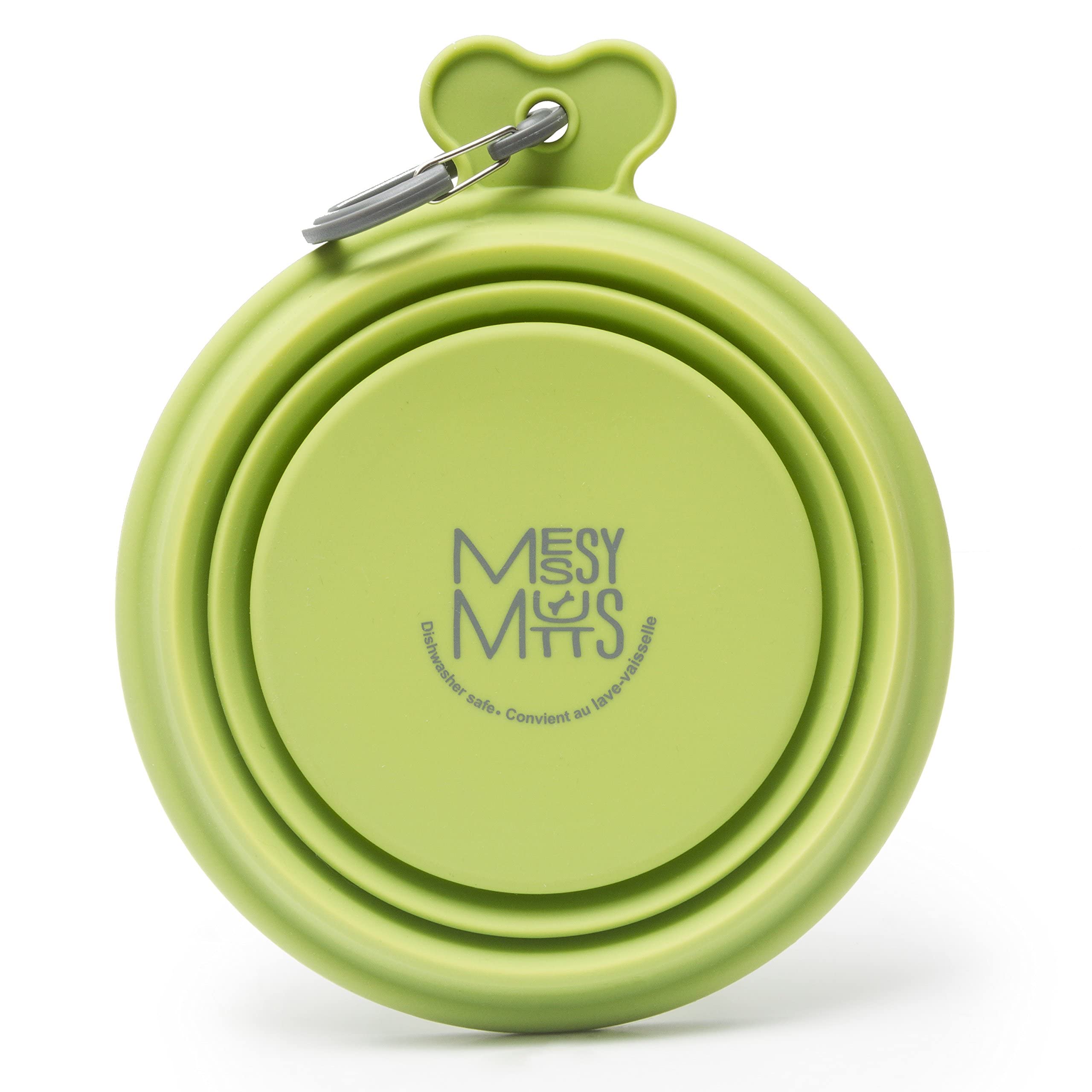 Messy Mutts Dog Collapsible Bowl Blue 1.5 Cup