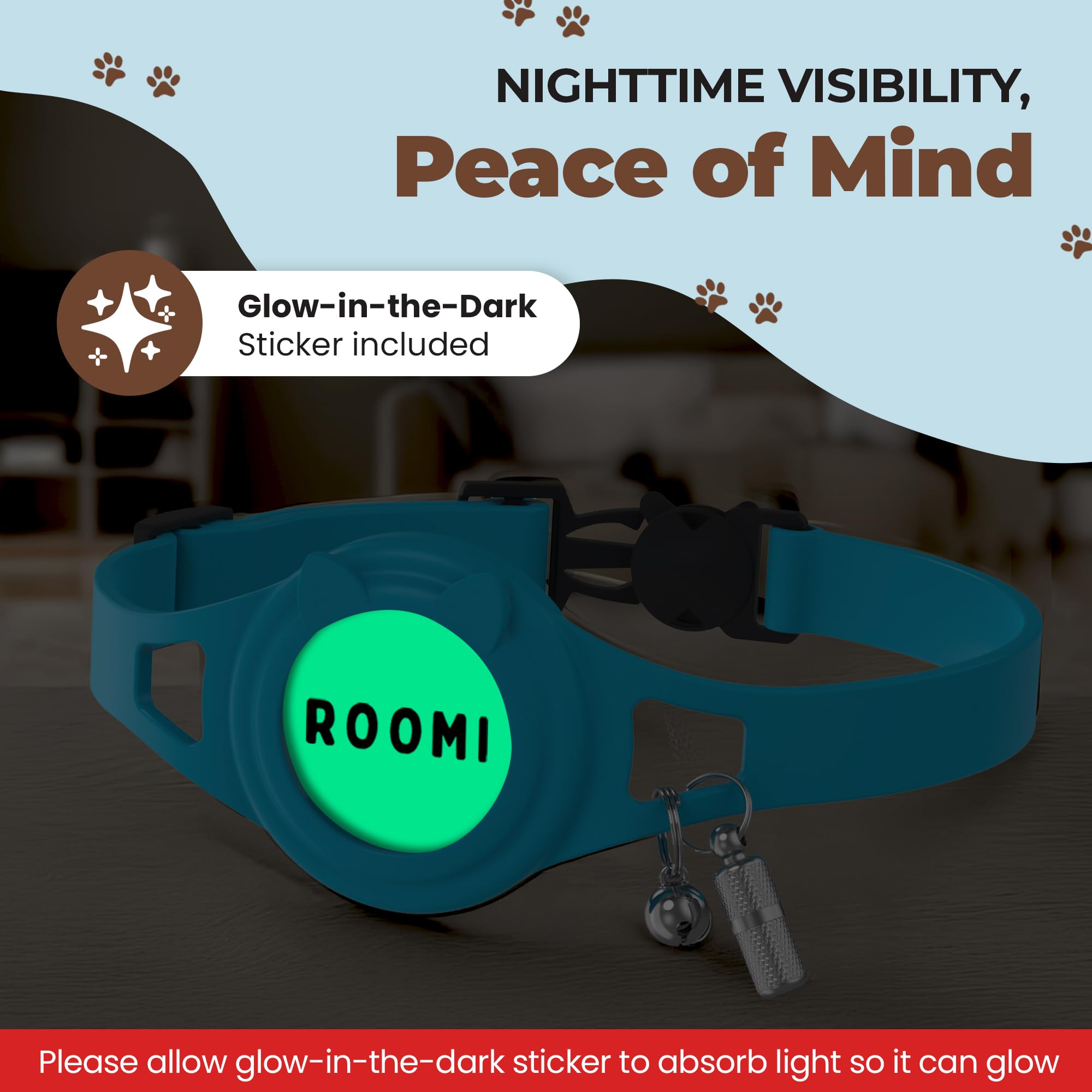 Hypoallergenic Apple Airtag Cat Collar With Breakaway Clasp, Bell & Id Tag. Compatible With Airtag. Waterproof & Lightweight Cat