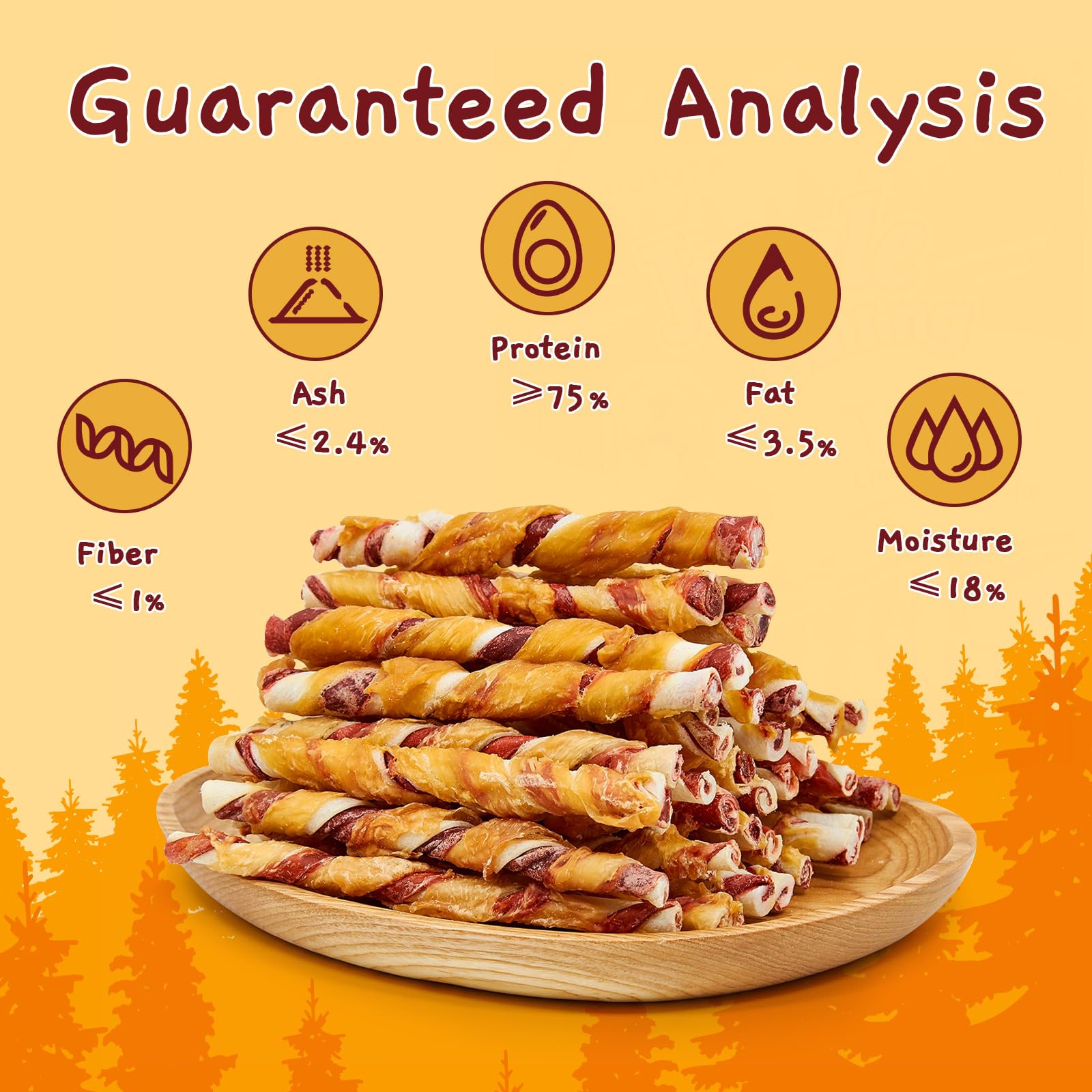 Jungle Calling Dog Treats, Natural Chicken Wrapped Rawhide Sticks, Grain-Free Training Rewards Chews for Small and Medium Puppy,