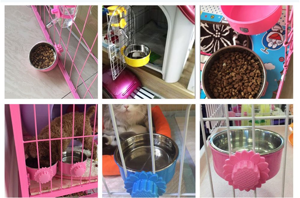 DEVILMAYCARE Pet Feeder Dog Bowl Stainless Steel Food Hanging Bowl Crates Cages Dog Parrot Bird Pet Drink Water Bowl Dish Access