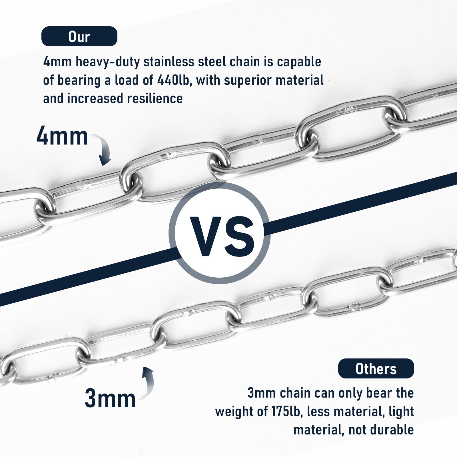 Gate Chain for Outdoor Fence - Rustproof Metal Gate Latch Chain with Hooks, Secure and Durable for Garden, Yard, and Farm Use -