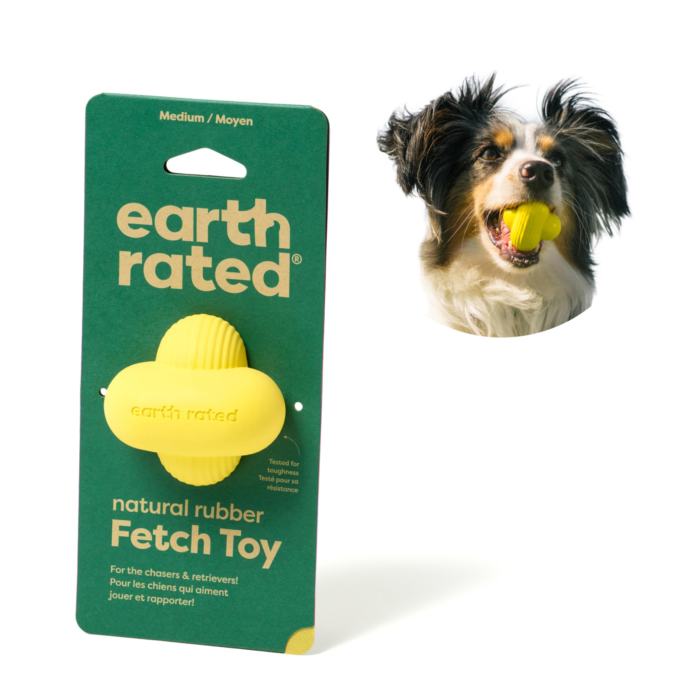 Earth Rated Dog Ball, Interactive Fetch Toy for All Breeds, Comes in Multiple Sizes, Made with Natural Rubber, Perfect for Indoo