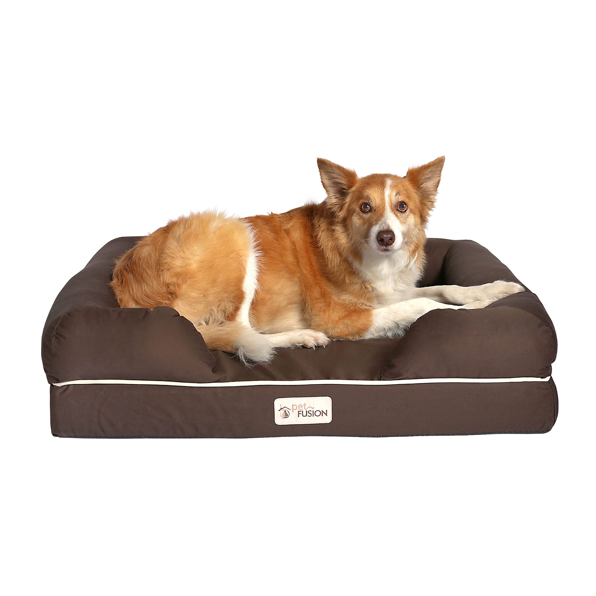 Petfusion Ultimate Dog Bed, Orthopedic Memory Foam, Multiple Sizes/Colors, Medium Firmness Pillow, Waterproof Liner, Ykk Zippers