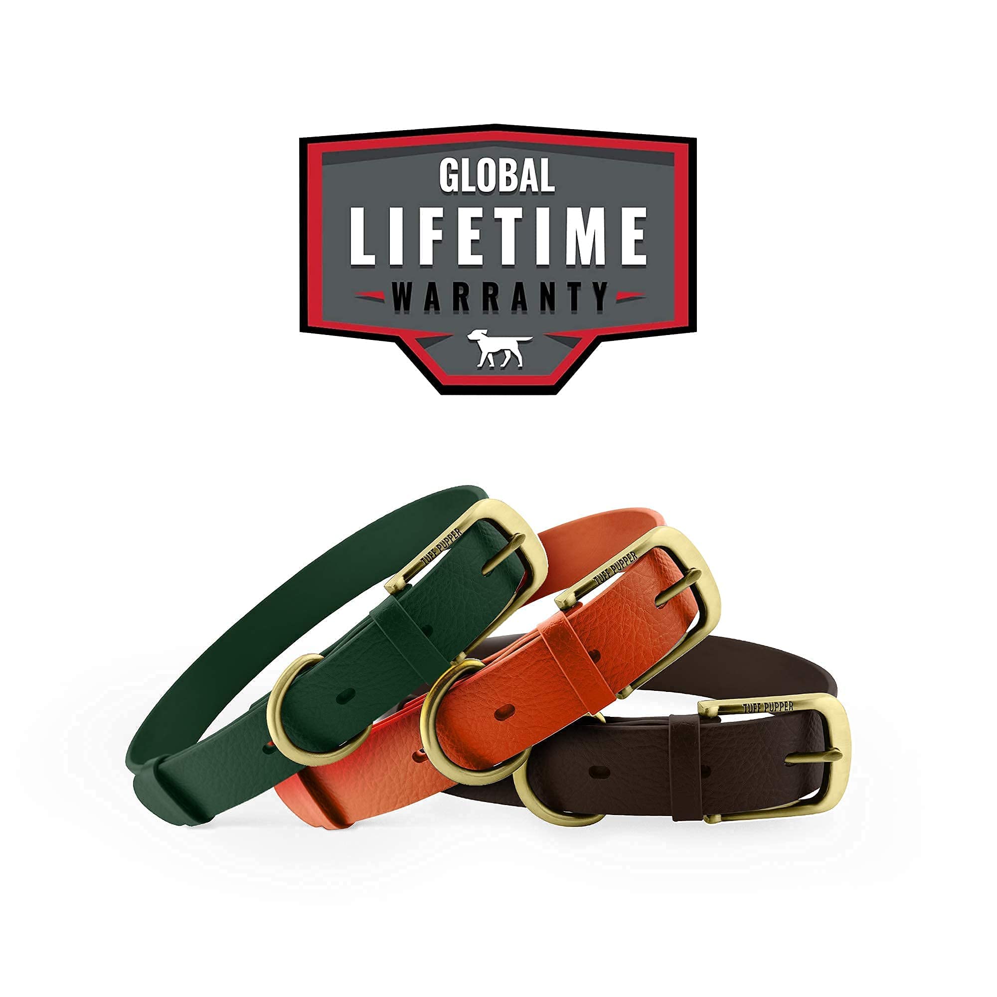 Tuff Pupper Classic Heavy Duty Dog Collar | 10X Stronger Than Leather | 100% Waterproof & Odor Proof Dog Collar | Tough Rust-Proof All Metal Hardware | Lifetime Replacement Guarantee