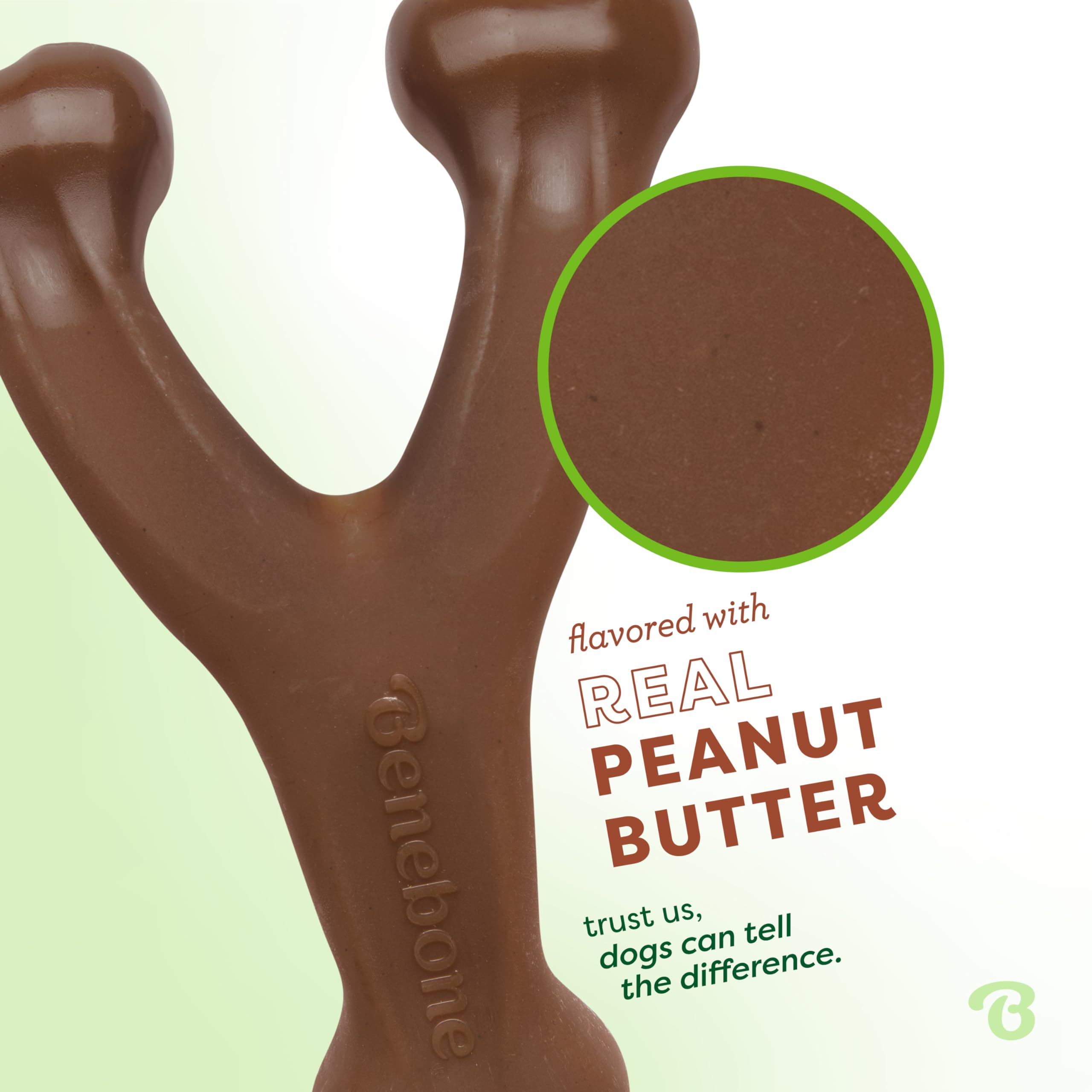 Benebone Wishbone Durable Dog Chew Toy For Aggressive Chewers, Real Peanut, Made In Usa, Giant