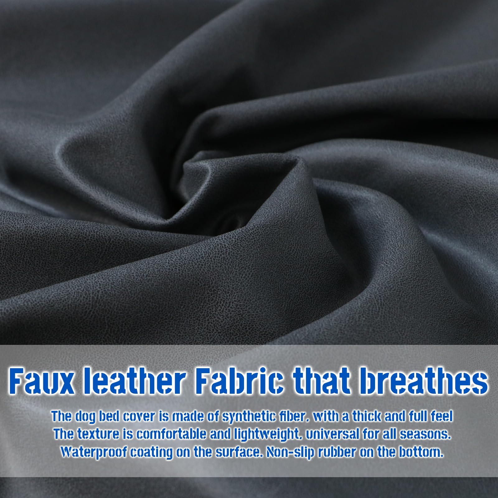 Lyund Dog Bed Cover, Comfortable And Quiet Dog Bed Covers For Pet Mat Bed,Washable Removable Cover,Faux Leather Pet Nest, 35'' L