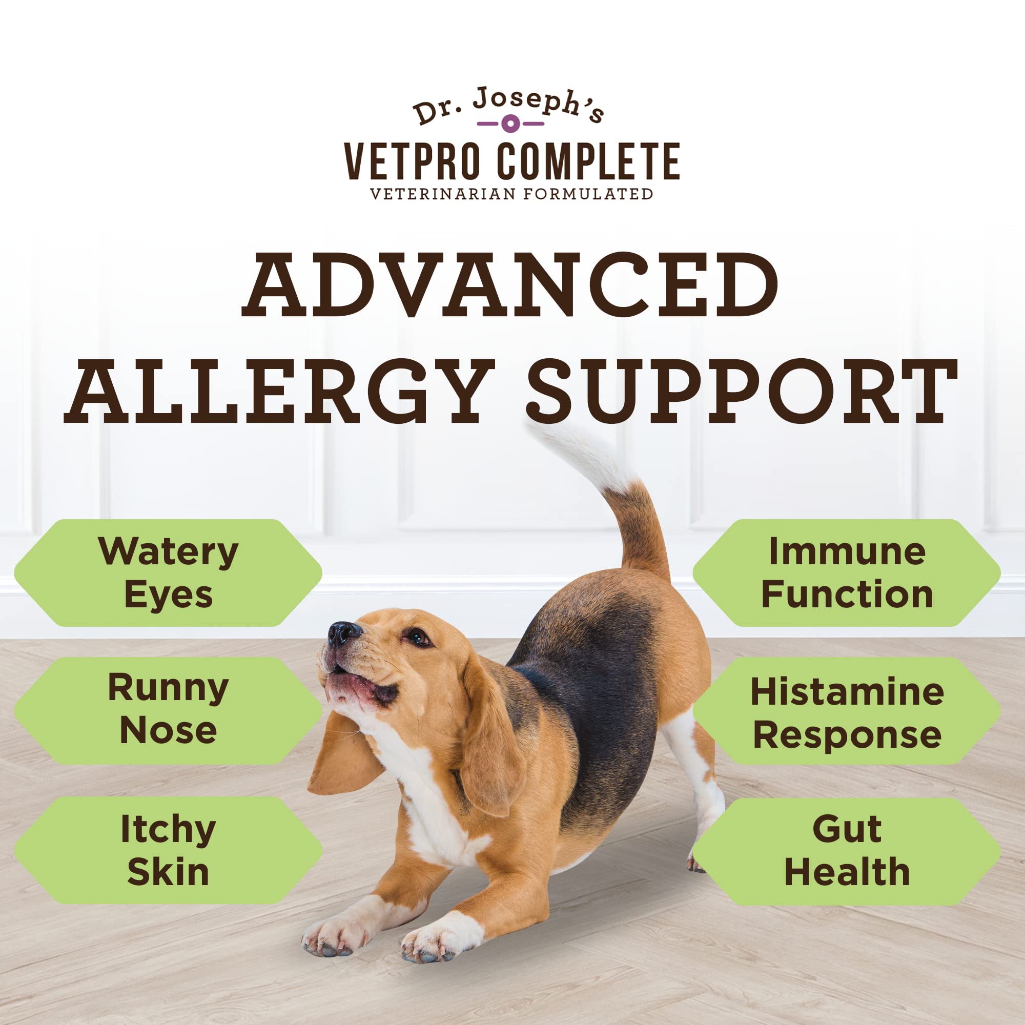 VetPro Advanced Allergy and Itch Support for Dogs - Supports Seasonal Allergies, Itchy Skin, & Immunity - Enhanced with Salmon O