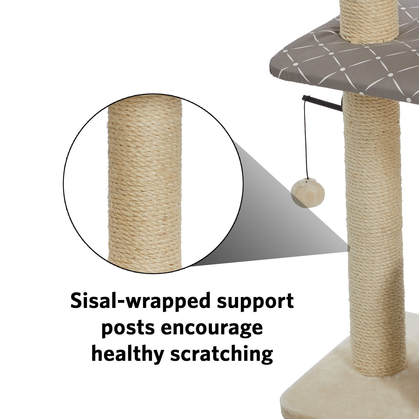 Cat Tree | ''Tower'' Cat Furniture, 5-Tier Cat Tree W/ Sisal Wrapped Support Scratching Posts & High Cat Look-Out Perch, Mushroo
