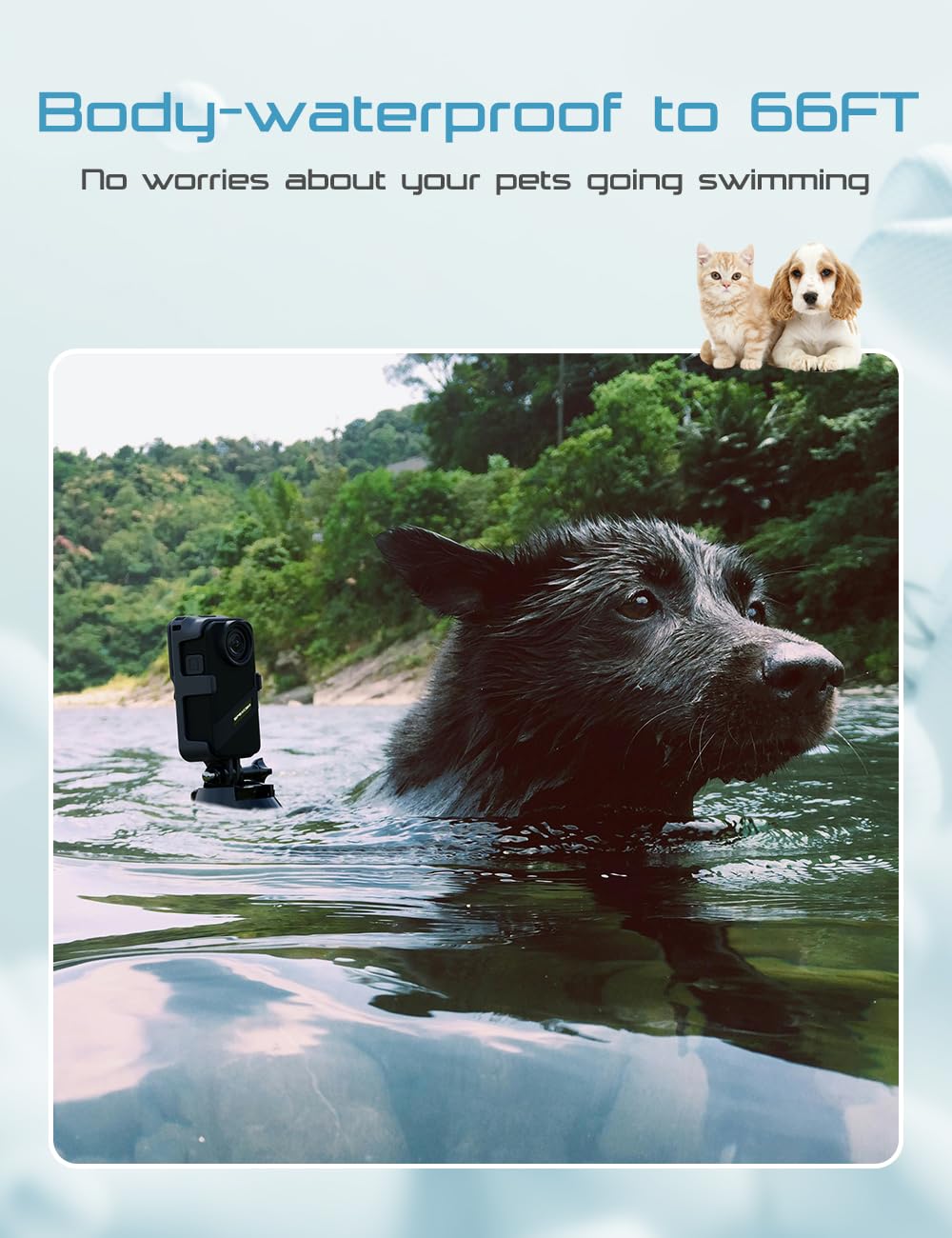 Apexcam Dog Collar Camera With 64Gb Sd Card, 4K Cat Collar Camera With Touch Screen, Dog Collar With Camera For Video Records, P