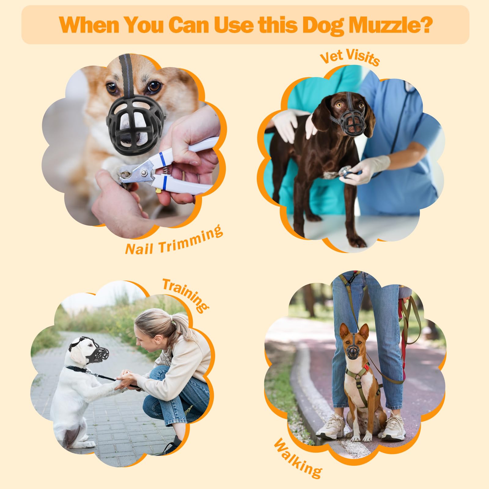 Dog Muzzle, Breathable Basket Muzzles For Small, Medium, Large And X-Large Dogs, Stop Biting, Barking And Chewing, Best For Aggressive Dogs (X-Large, Black)