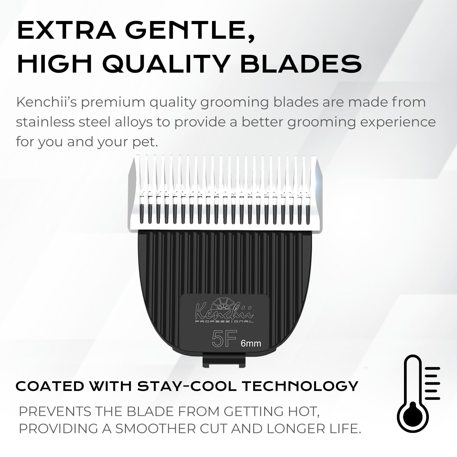 Kenchii Flash Clipper Blade (5F,6Mm) Only Compatible With Flash Clipper, Black & White