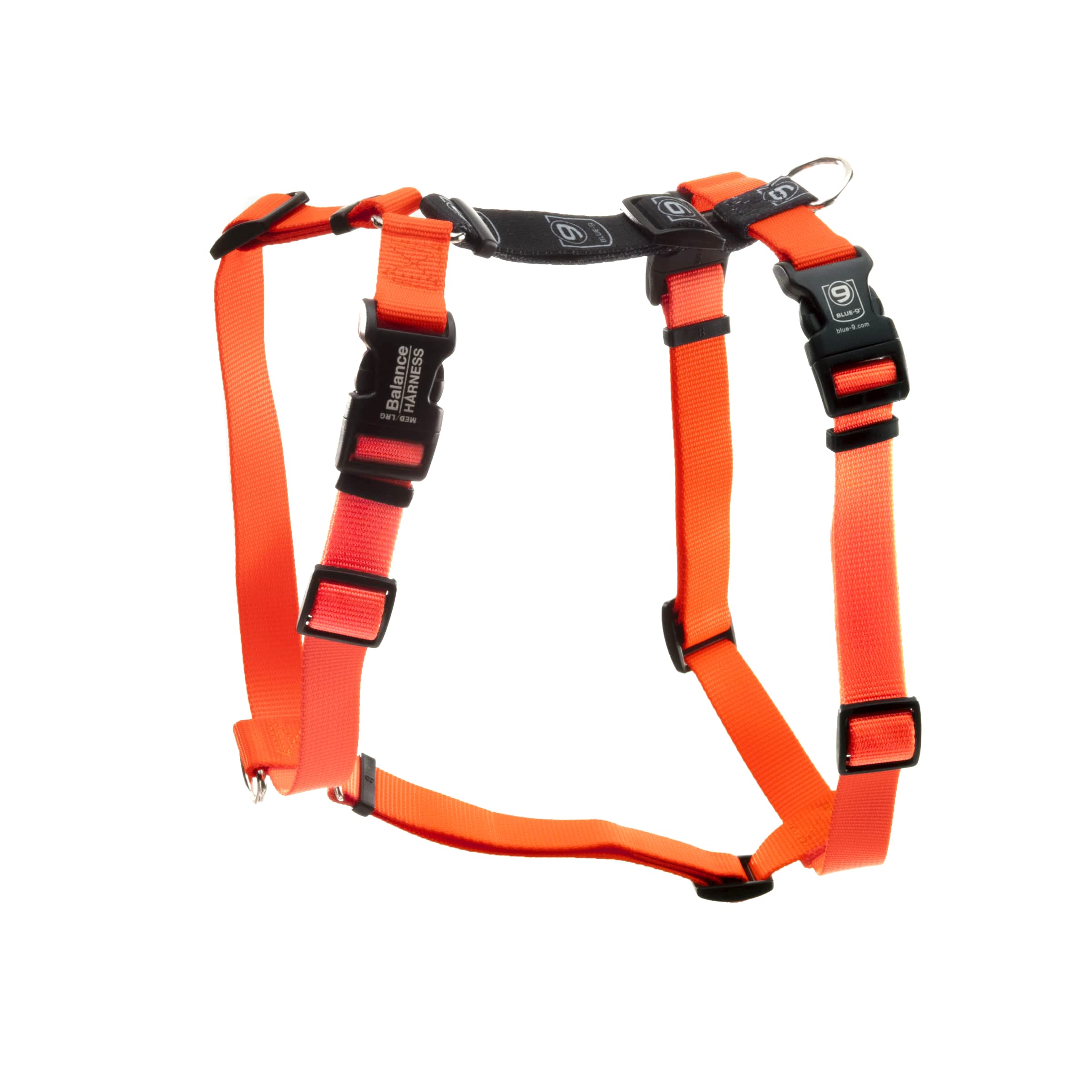 Blue-9 Buckle-Neck Balance Harness, Fully Customizable Fit No-Pull Harness, Ideal For Dog Training And Obedience, Made In The Usa, Orange, X-Small