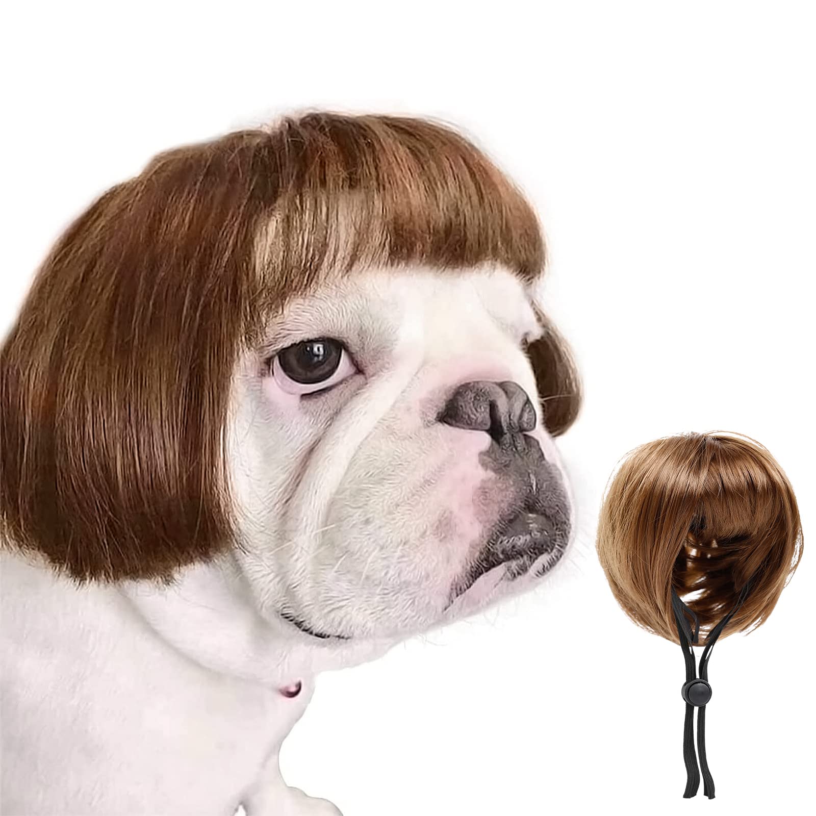Howwfaly Dog Costume Cat Apparel Dog Toys Curly Braids Headgear Wigs Styling Cute Funny Pet Hair Accessories Decoration For Hall