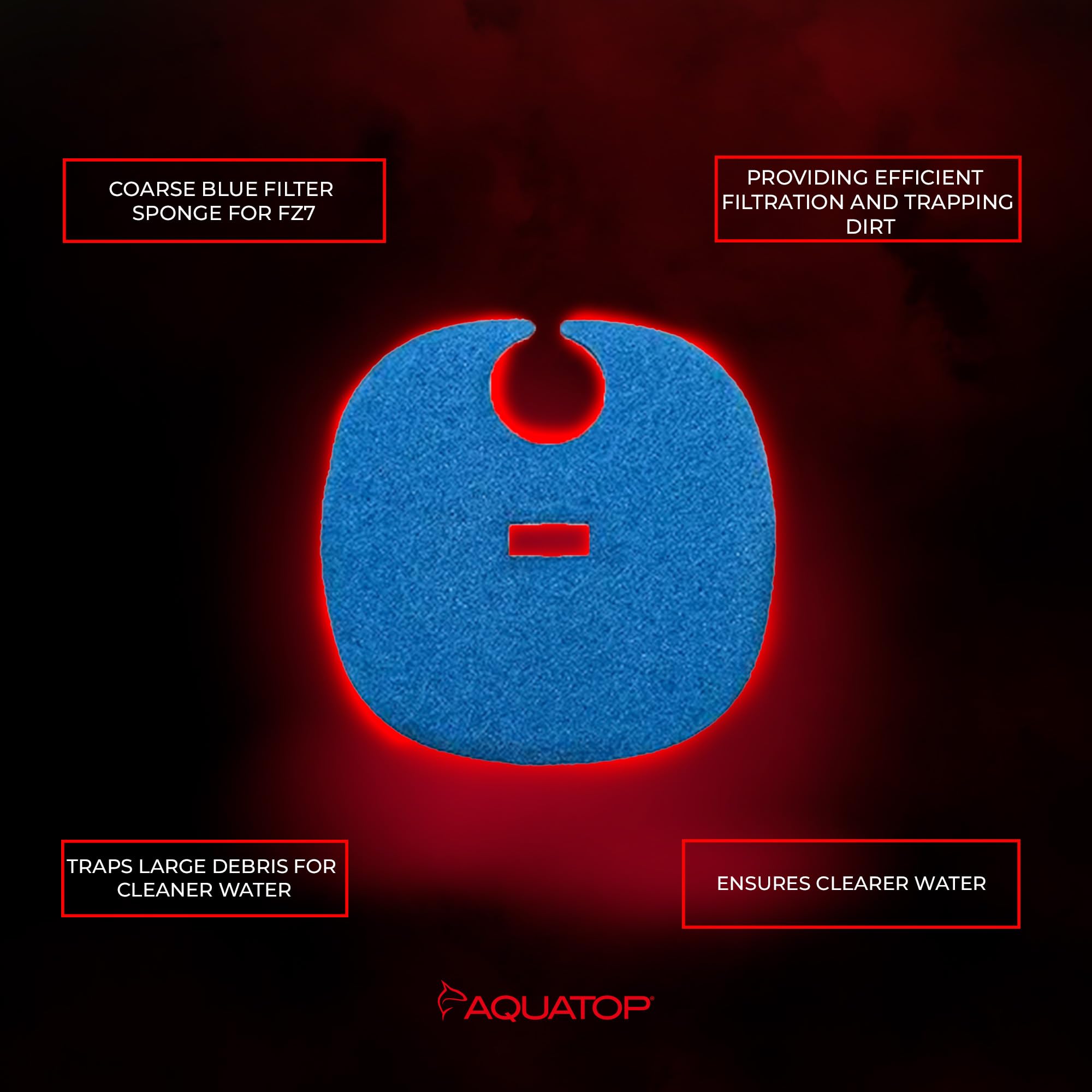 Aquatop Coarse Blue Filter Sponge - FZ7 Canister Filter Pad - Traps Large Waste for Cleaner Fresh & Saltwater