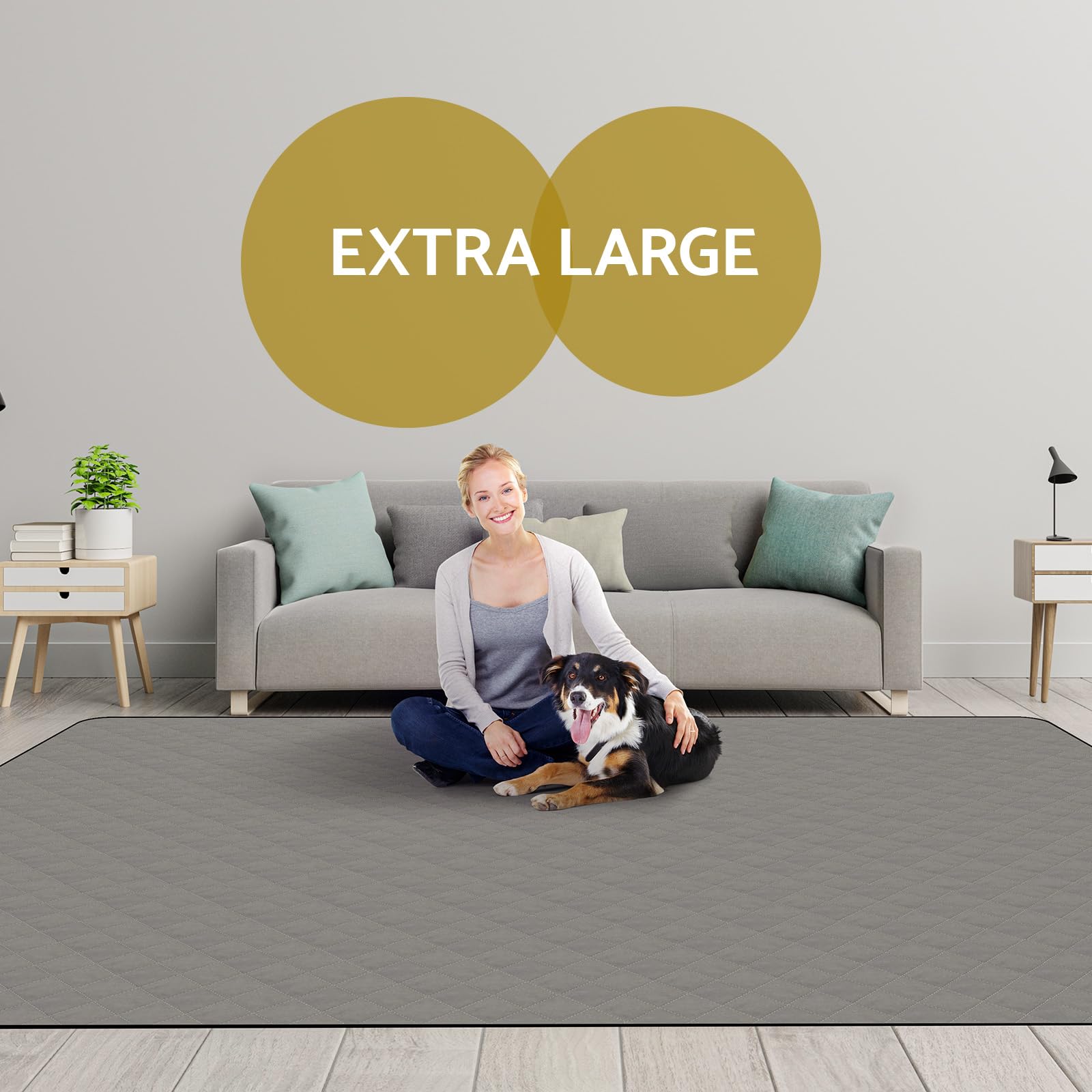 Coolshields Washable Puppy Dog Pee Pad, 82'' X120'' Extra Large, Waterproof Whelping Training Pet Mat For Playpen, Crate, Potty,