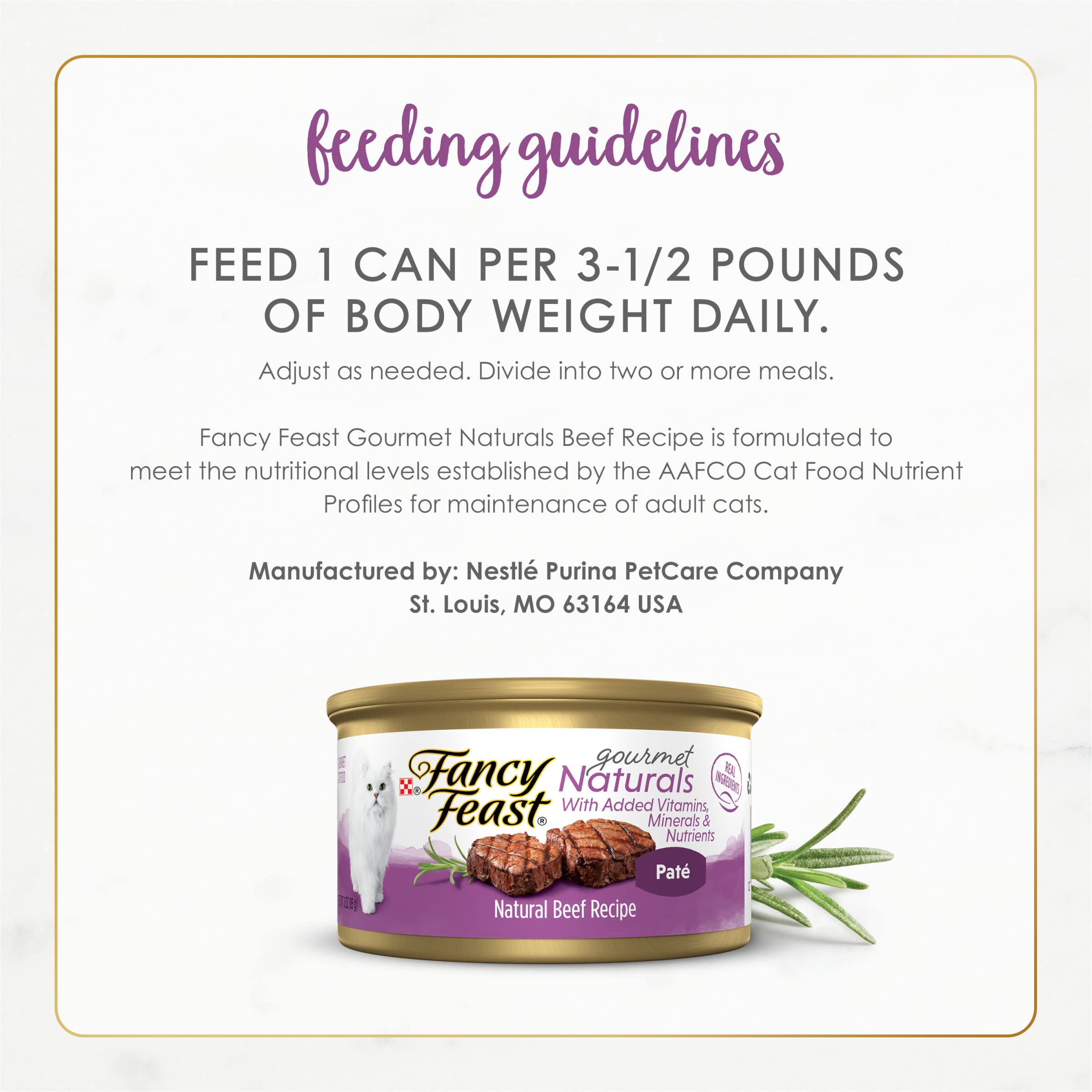 Purina Fancy Feast Pate Wet Cat Food Gourmet Naturals Beef Recipe With Added Vitamins, Minerals and Nutrients - (Pack of 12) 3 o