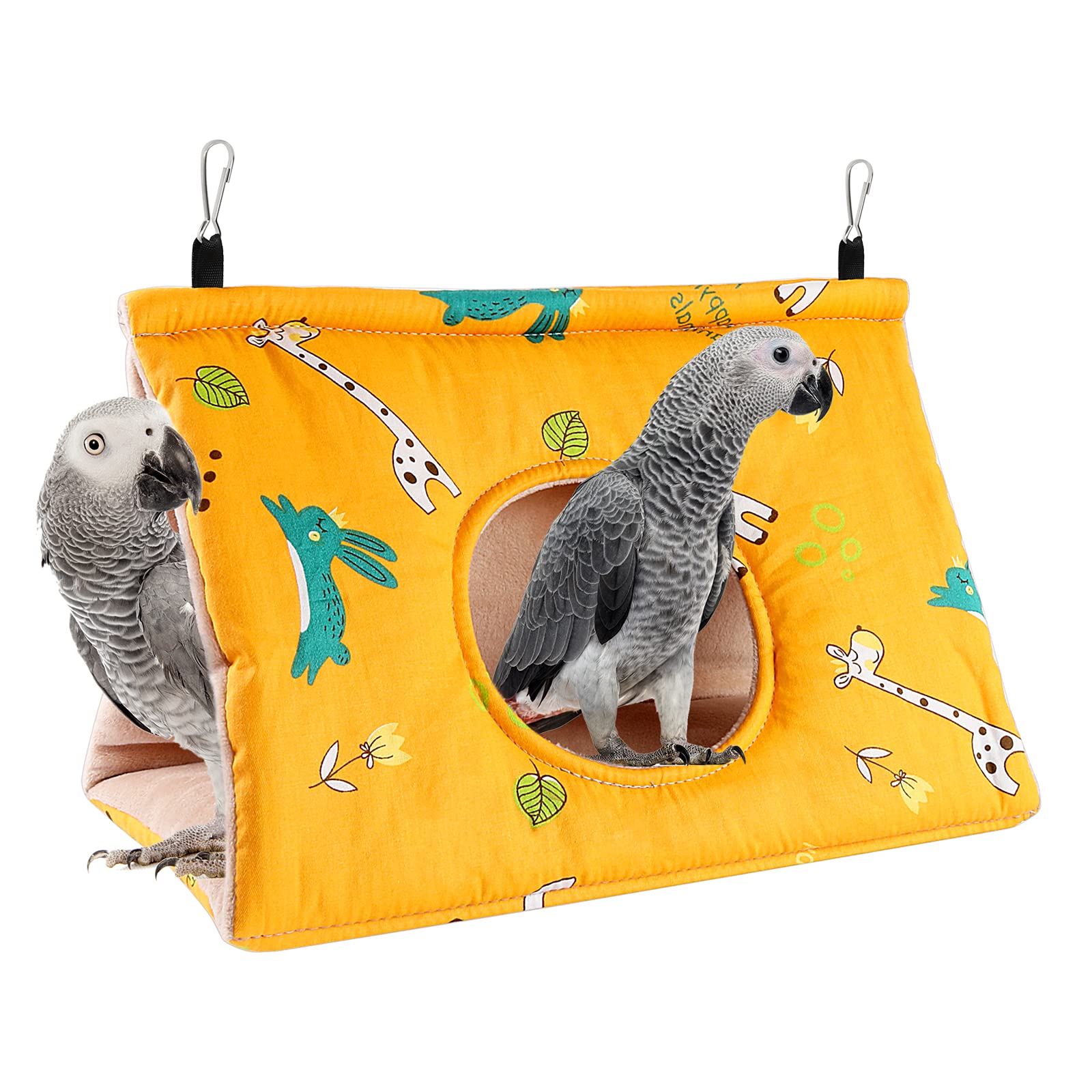 Rypet Winter Warm Bird Nest House - Hanging Hammock Velvet Shed Hut Cage Plush Fluffy Birds Hideaway Sleeping Bed Fuzzy For Afri