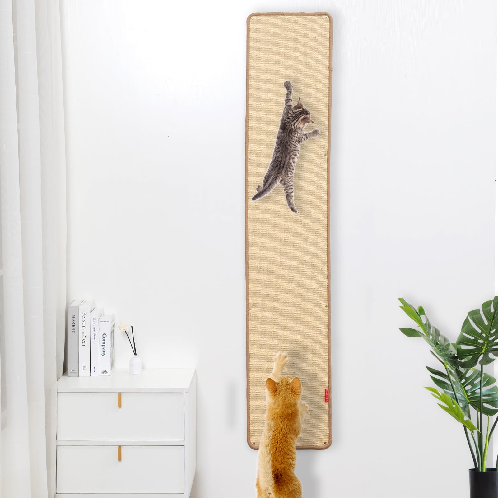 66.93X13.38X0.32 Inch Thickened Cat Wall Scratcher Carpet, Cat Climbing Wall, Durable Cat Wall Furniture, Tall Cat Scratching Po