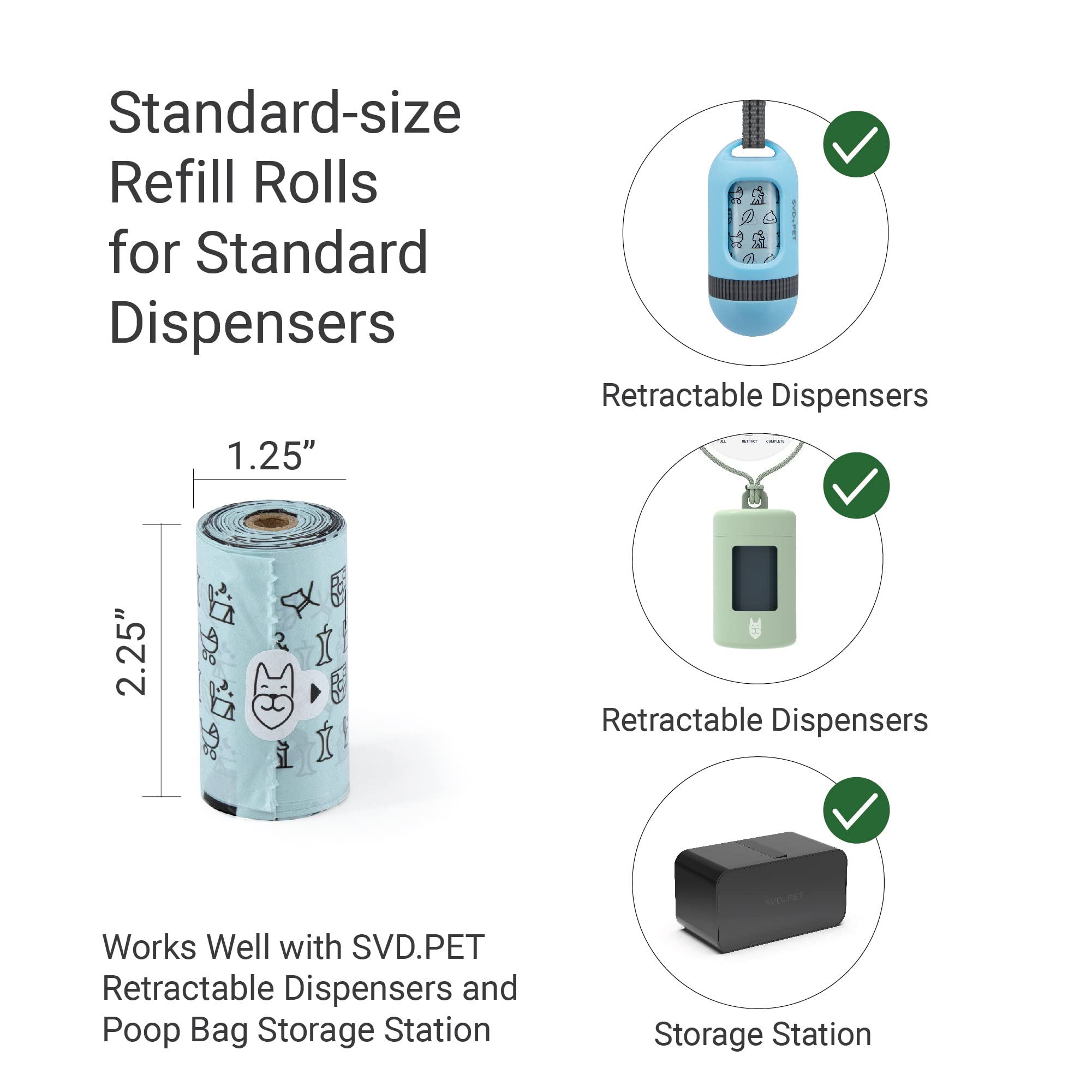 Svd.Pet Dog Poop Bags, 120 Unscented Doggie Poo Bags, With Waste Bag Holder, Extra Thick With 100% Leak-Proof Guarantee (8 Rolls, 120 Count)