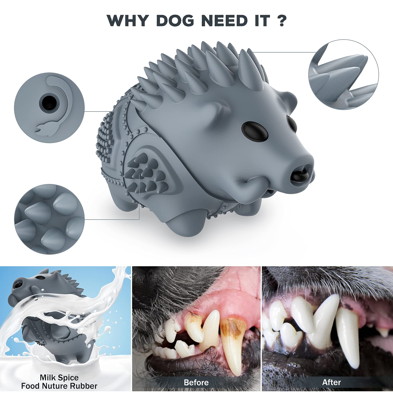 Homipooty Dog Chew Toys For Aggressive Chewers, Indestructible Dog Toys For Large Dogs Tough Durable Squeaky Interactive Dog Toy