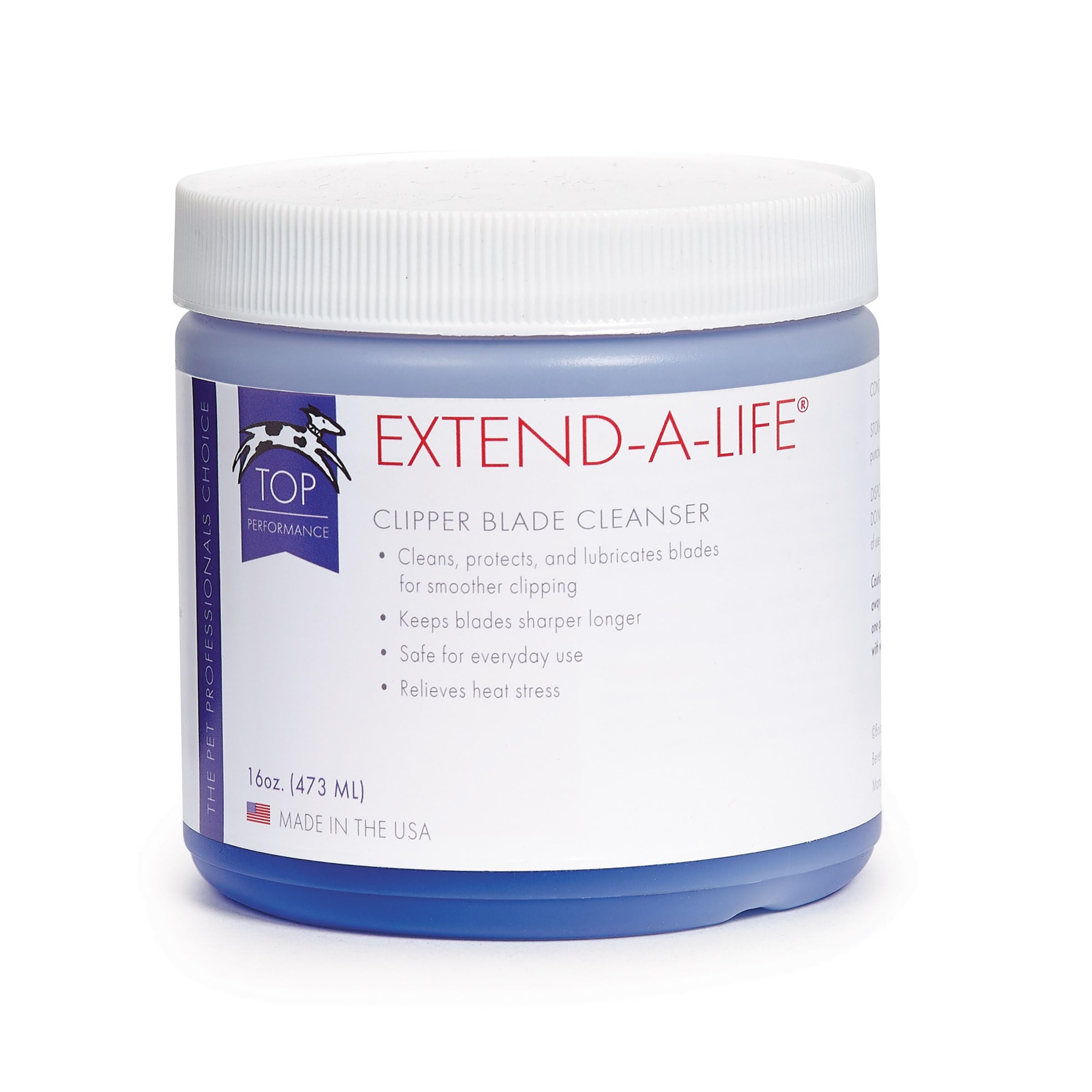 Top Performance Extend-A-Life Blade Rinses - Handy Cleaners for Dog-Grooming Clippers, 16oz ,Black