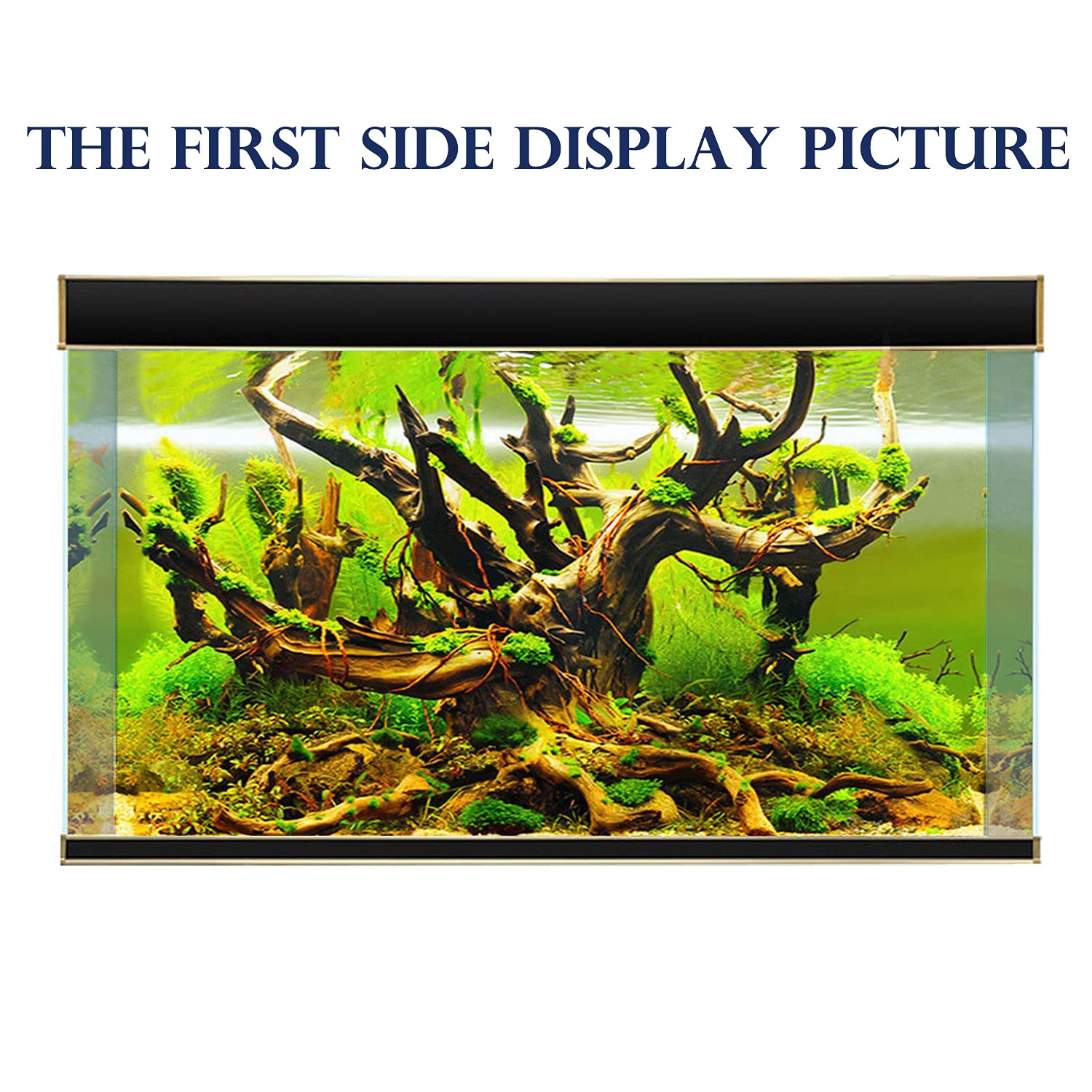 ELEBOX New 23 x 71 Fish Tank Background Paper Wallpaper 2 Sided Colorful Seaweed Water Plants Aquarium Poster Decorations