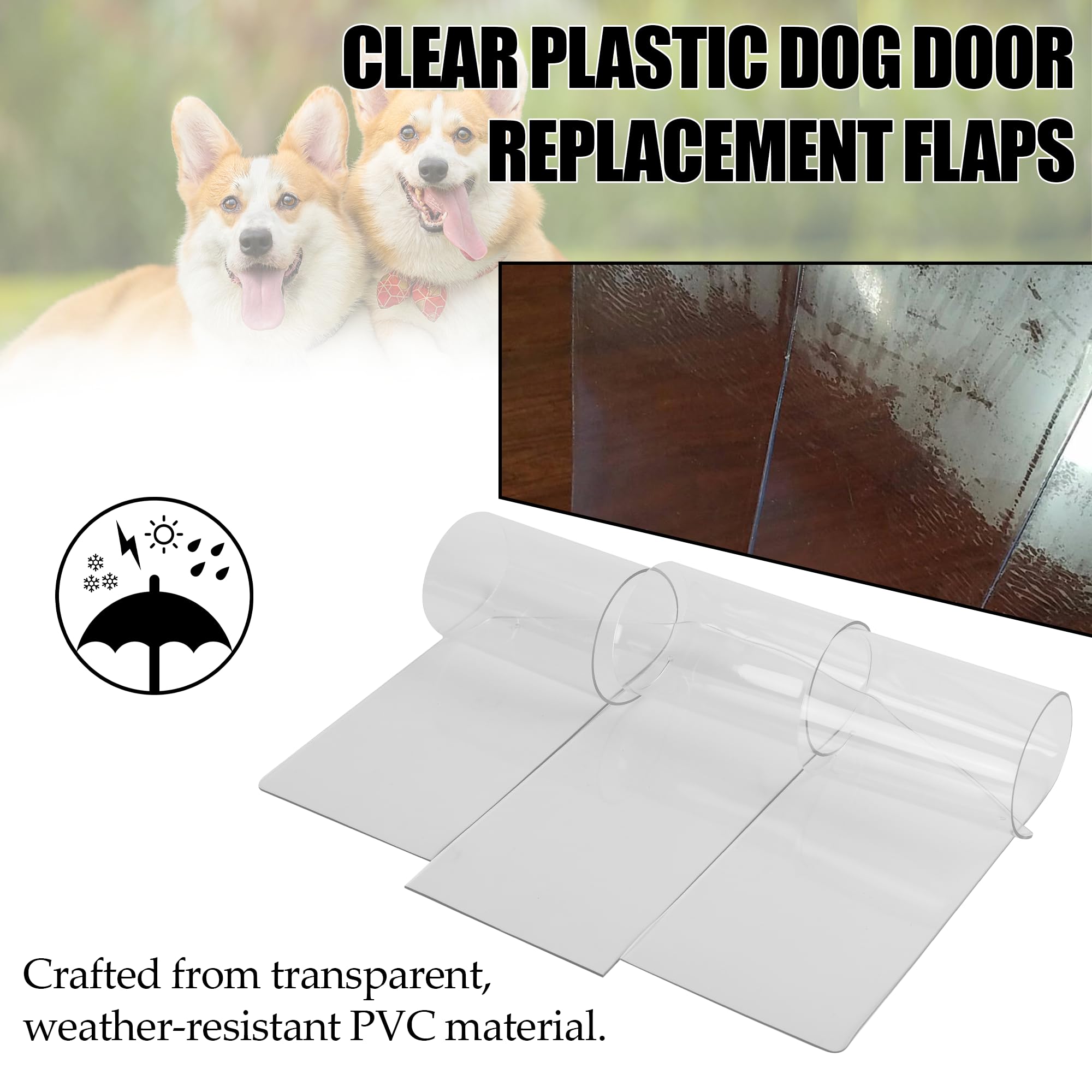 Tongass Dog Door Replacement Flaps With Screws Compatible With Trixie Dog House Model 39533 Fits 15.35''X21.3'' Dogs House Openi