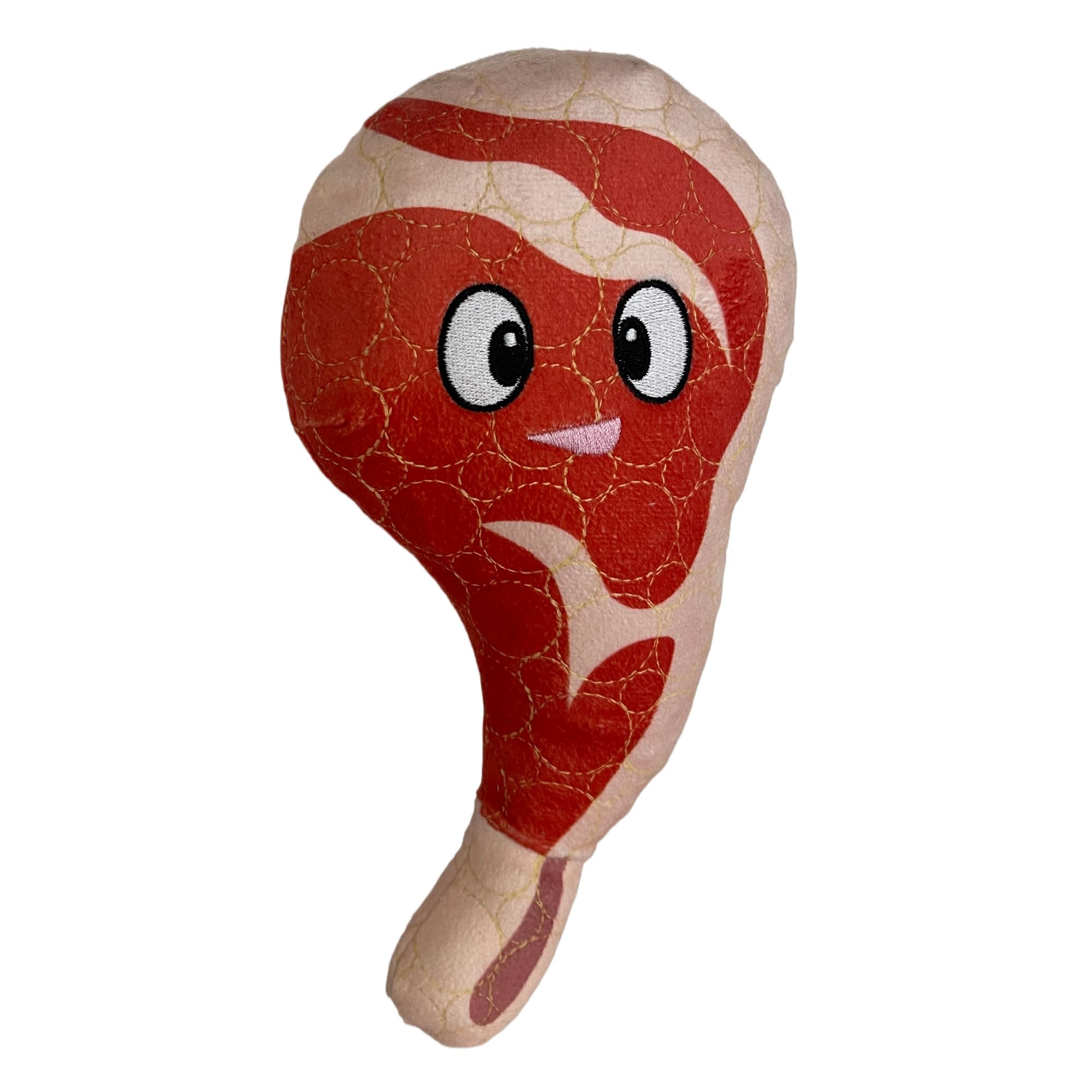Bite Force - Durable & Strong Dog Toy Ribby with Squeaker, Kevlar-Reinforced Seams for Aggressive chewers- Red.