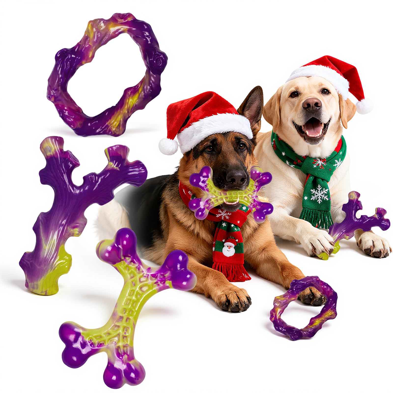 Frienhund 6-Pack Dog Toys for Aggressive Chewers: Dog Toy for Aggressive Chewer Large Breed, Dog Toy to Keep Them Busy, Dog, Bac