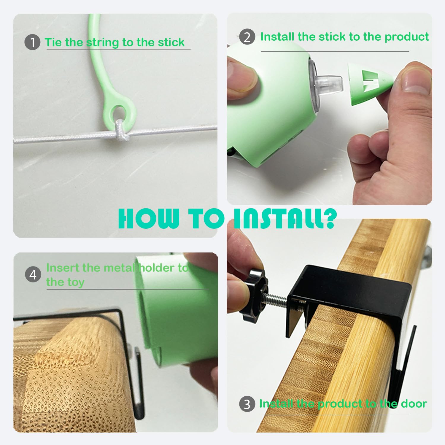 Scsuupoee Cat Toys Interactive For Indoor, Cats Toy Hanging Door Electric For Bored,Feather Toy Kitten Rechargeable Door Hanging