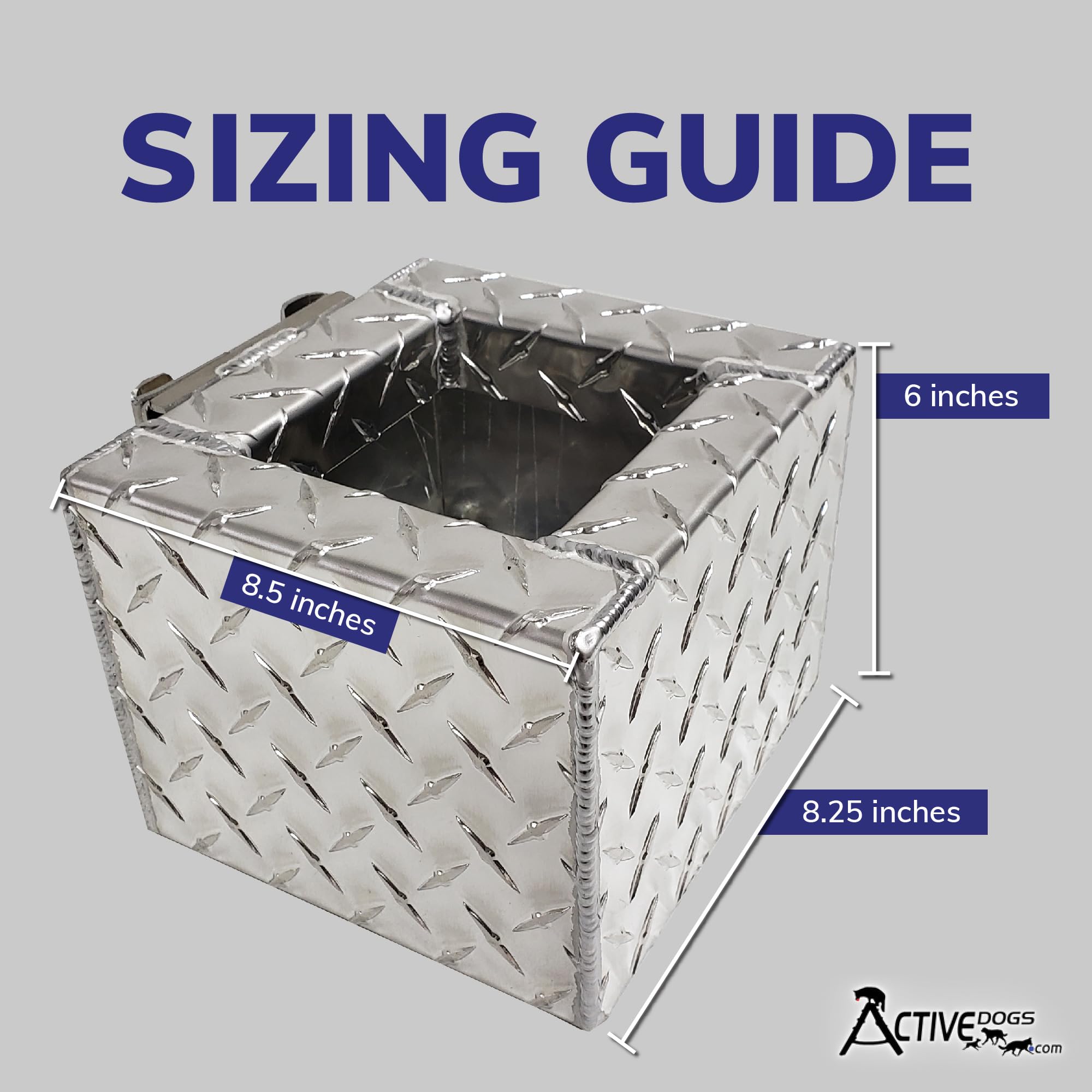 Activedogs Large No Spill Water Bowl For Dogs - 1 Gallon Dog Water Bowl, Large K9 Dish W/Drain Plug - Alluminium Water Bowl For