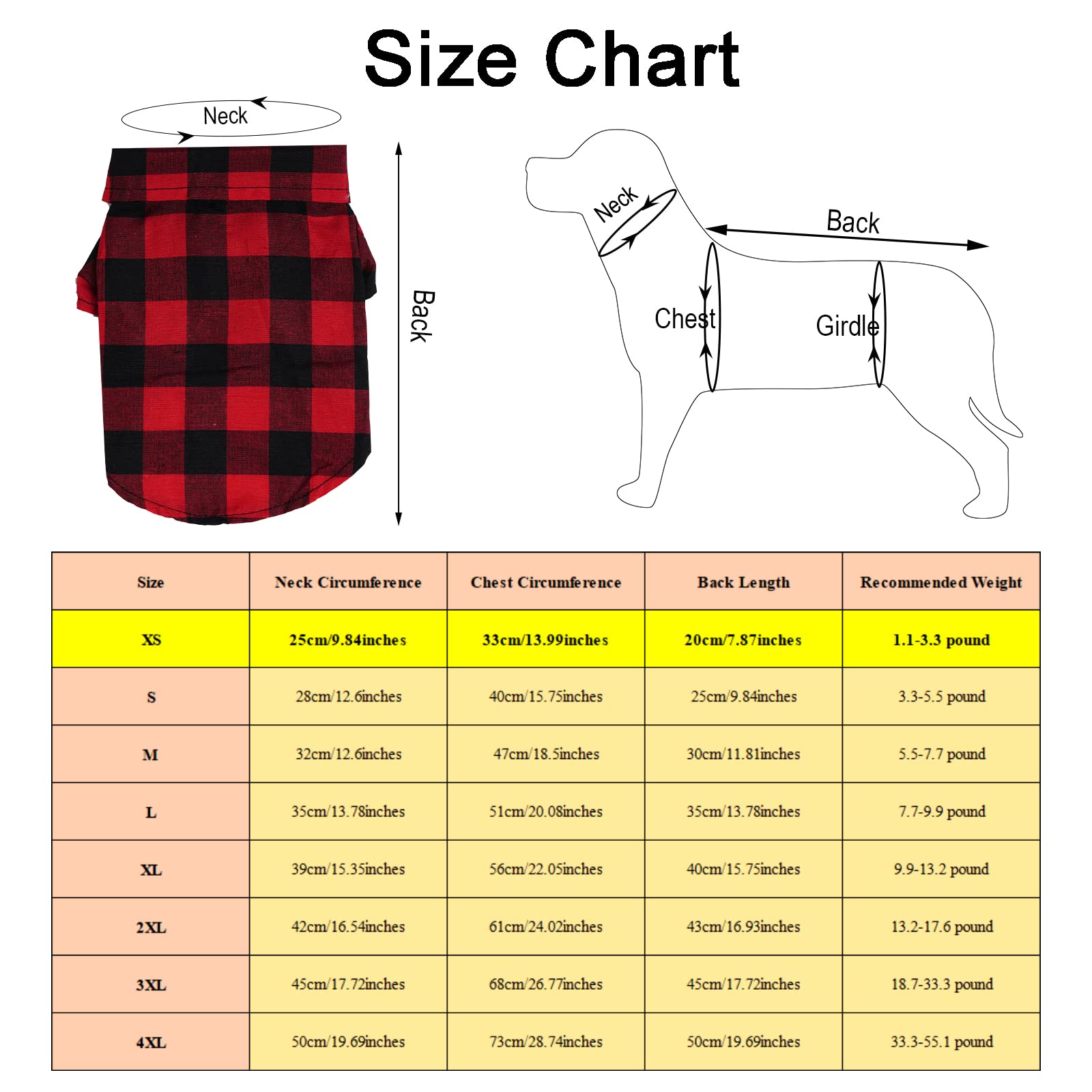 Tongcloud 3 Pack Plaid Puppy Cat Shirt - Cute Dog & Cat Shirts For Extra Large Dogs & Cats - Birthday Party & Holiday Photo