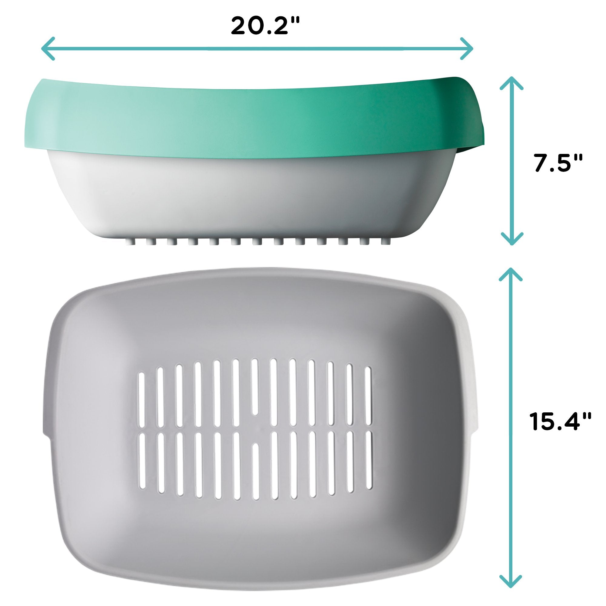 Luuup Litter Box - 3 Sifting Tray Cat Litter Box- Easy To Clean With Non-Stick Coating - Stylish, High-Sided Design With Spill Guard (15.4'X20.2'X7.5')