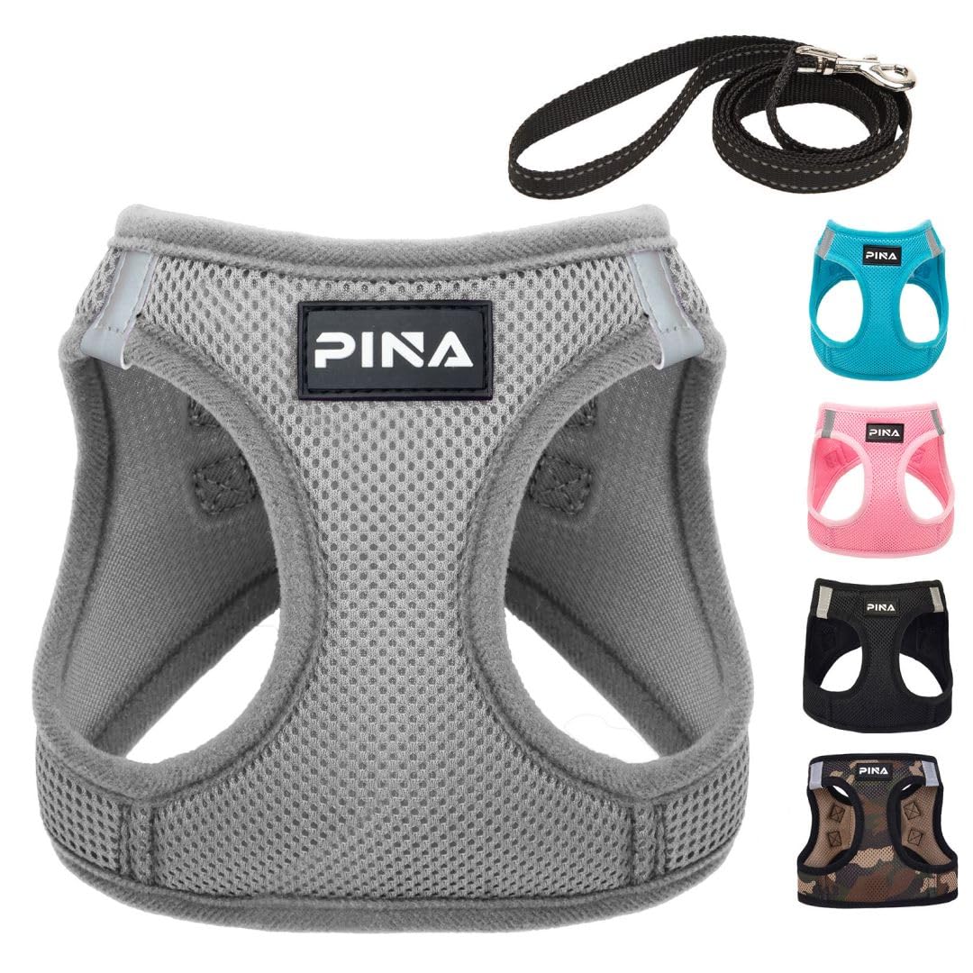 Pina Dog Harness For Small Dogs No Pull, Small Dog Harness And Leash Set, No Choke Breathable Mesh Dog Vest Harness, Lightweight