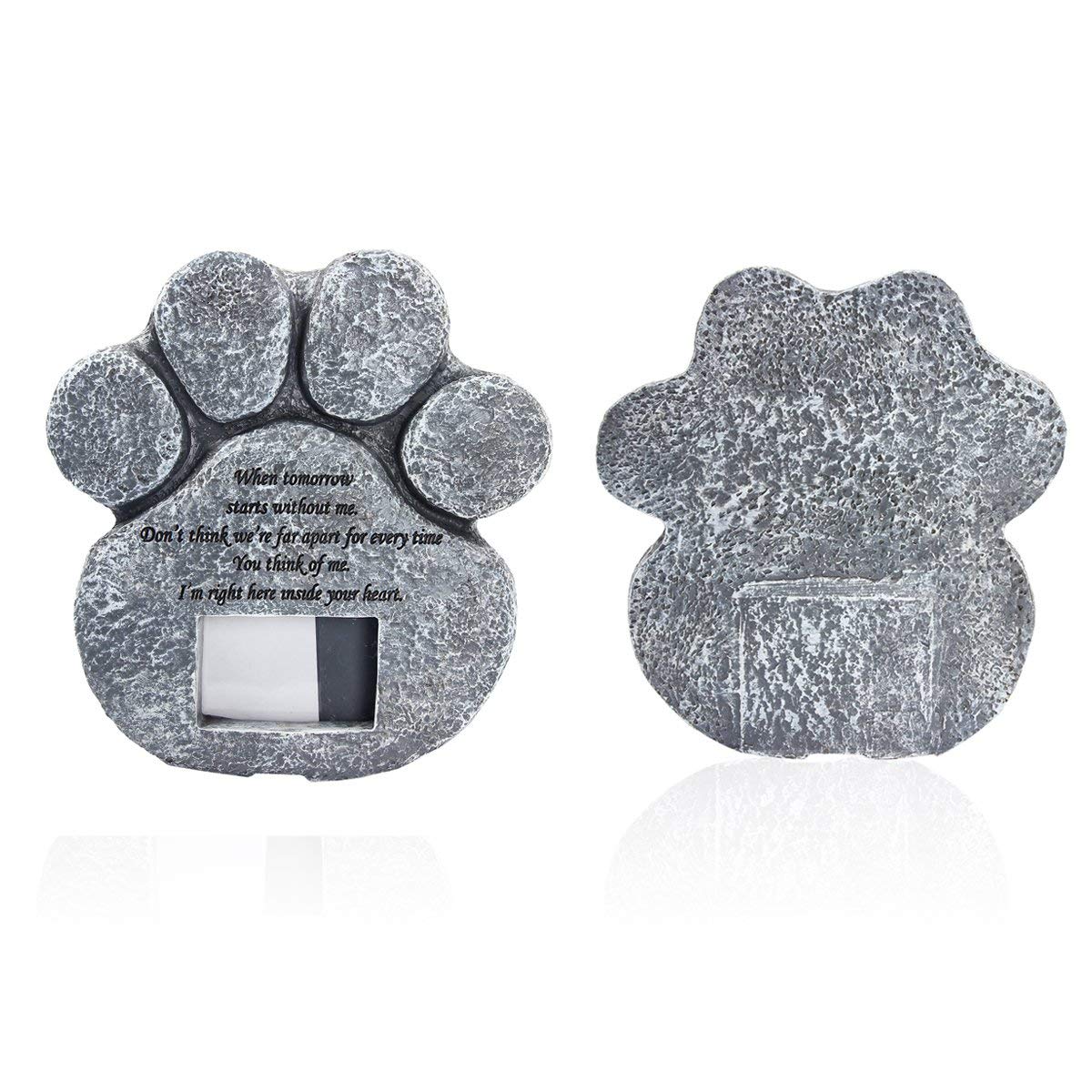 Mochiglory Paw Print Pet Memorial Stone Puppy Tombstone Indoor Outdoor Dog Or Cat Grave Loss Of Pet'S Final Resting Peace