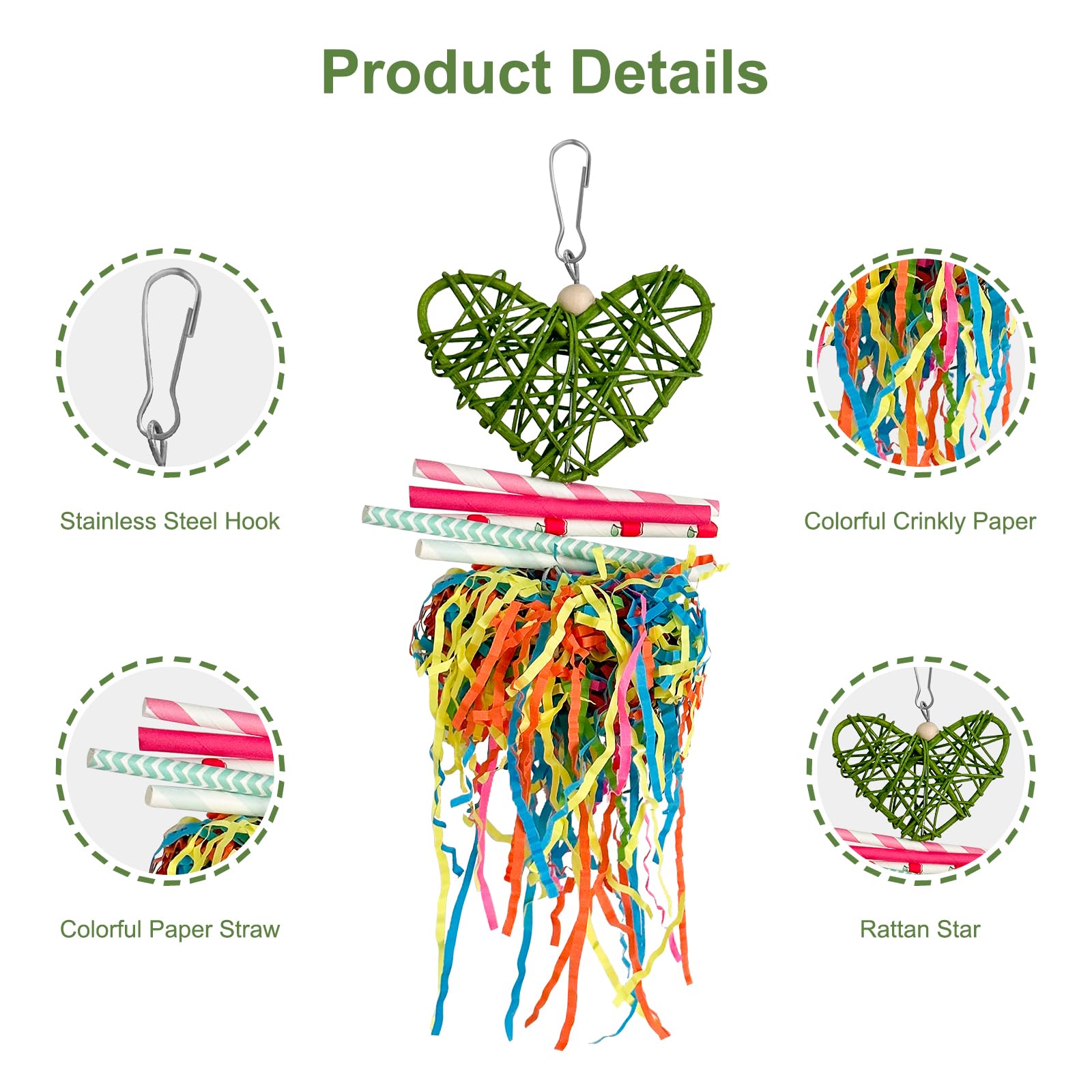 Loperdeve Bird Toys, 3Pcs Natural Corn Cob Bird Chew Toys Bird Foraging Toys For Small Medium Parrots, Conures, Cockatiel, Loveb