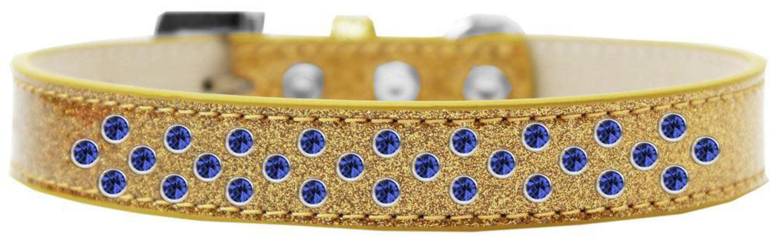 Dog, Puppy & Pet Ice Cream Collar, Blue Crystal Rimsets Sprinkles Gold 20