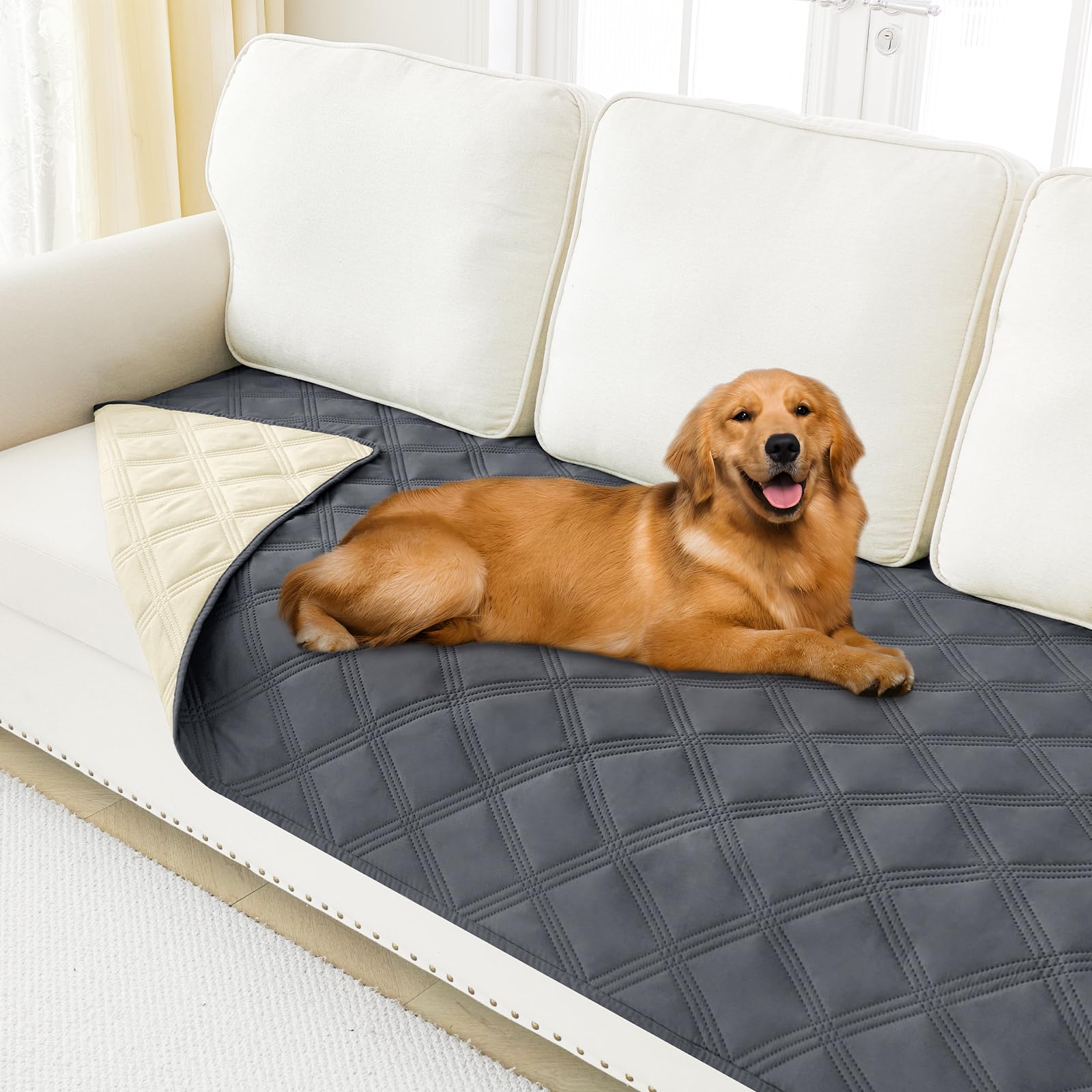 Smiry Waterproof Dog Bed Cover Blanket 40x70, Soft Reversible Pet Blanket, Washable Leakproof Cats Dogs Couch Cover for Sofa, Co
